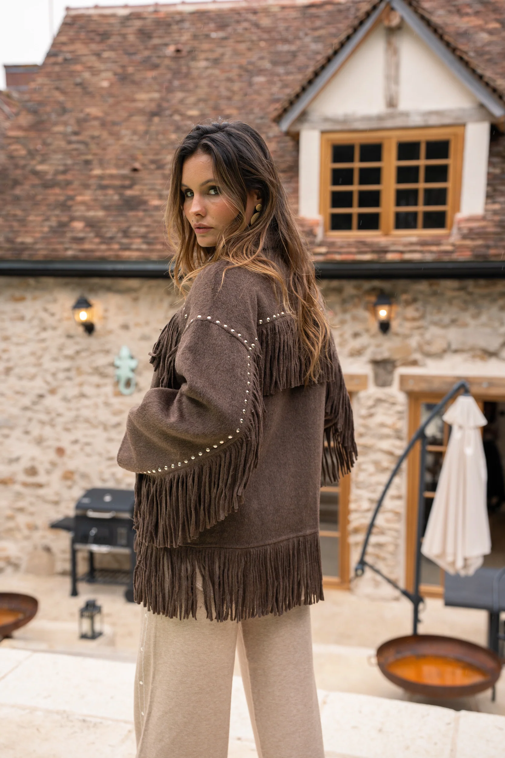 Bohemian Fringe Jacket - Choco - Image 3