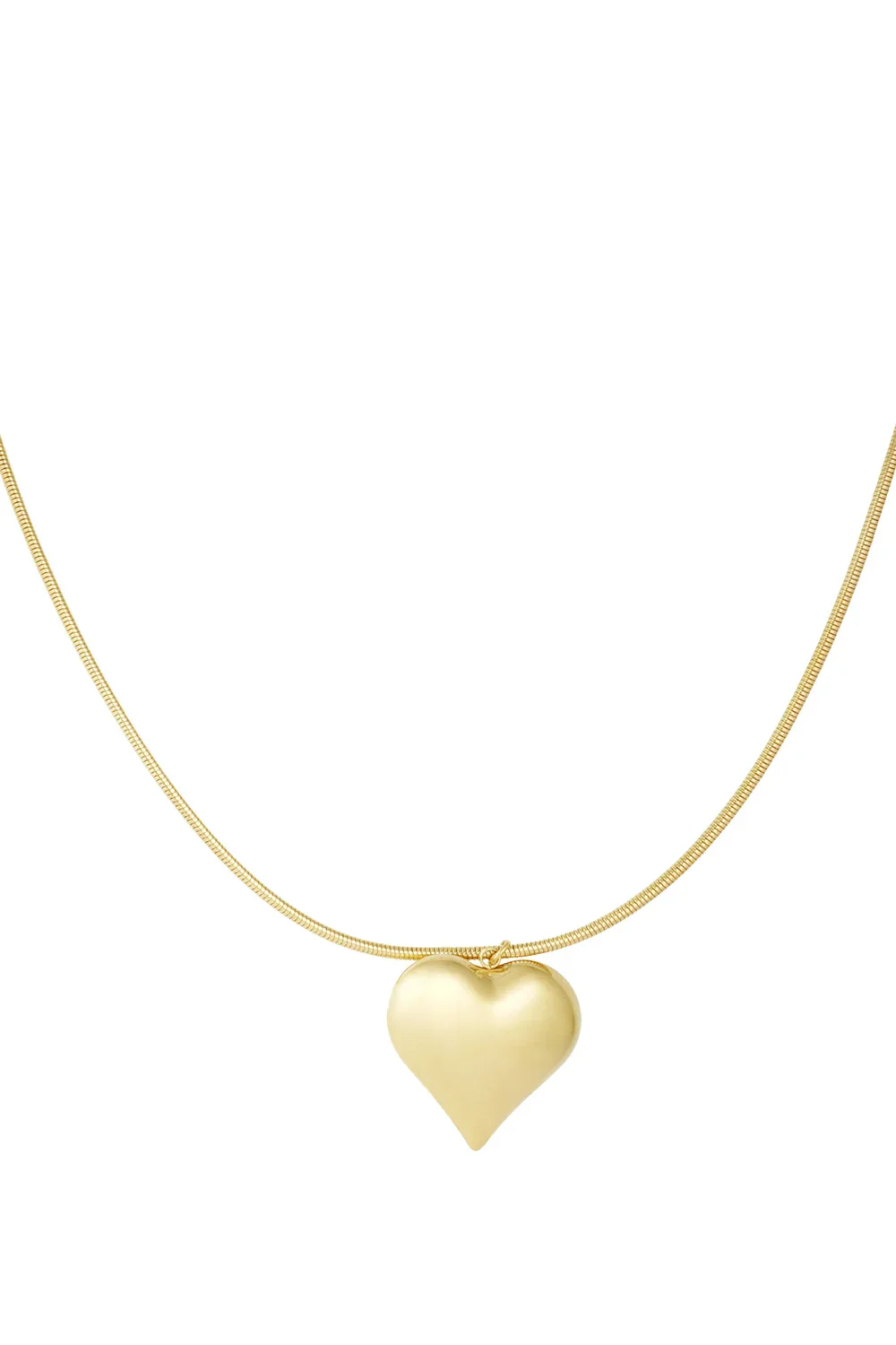 Bold Heart Necklace - Gold - Image 2