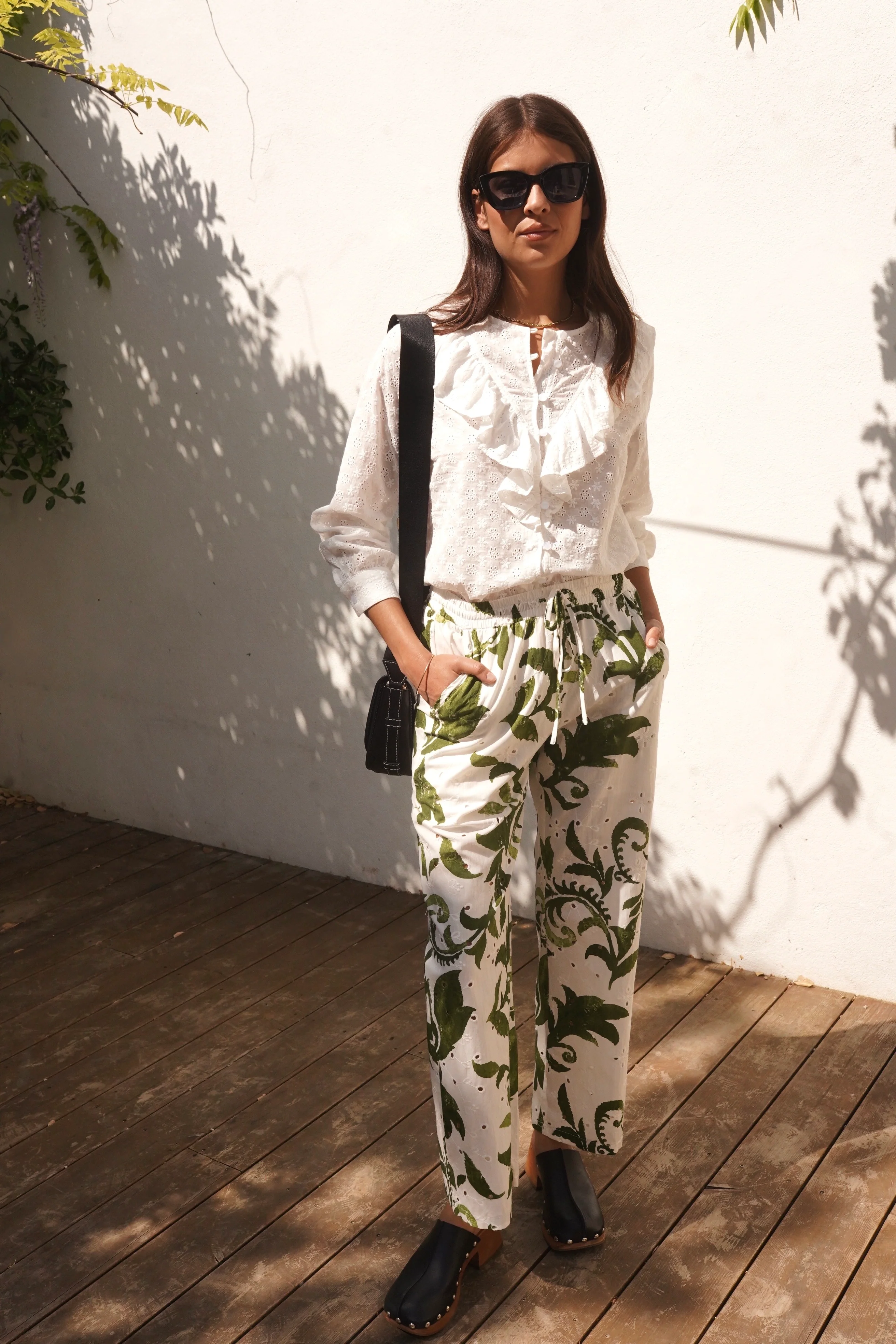 Broderie Ruffle Blouse - White - Image 6
