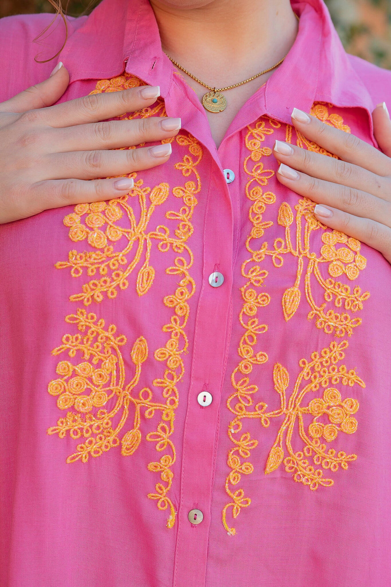 Bryce Tresse Blouse - Pink/Orange - Image 2