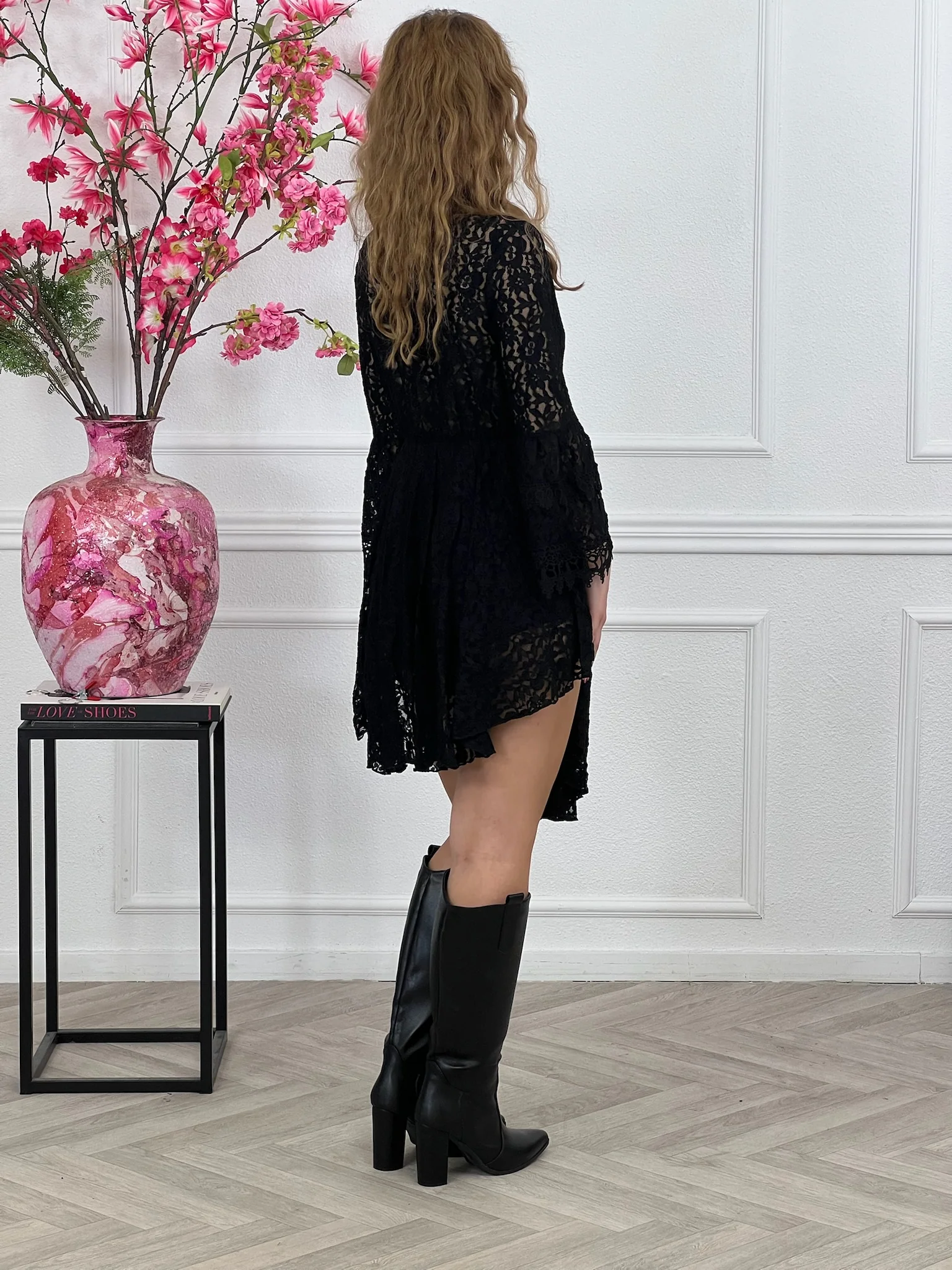 Calabria Lace Dress - Black - Image 4