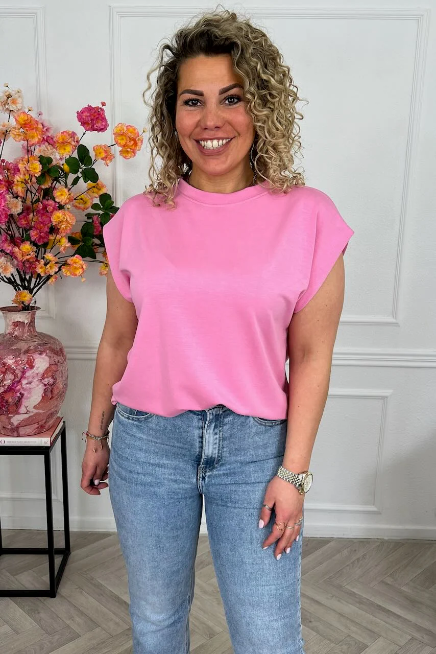 Cap Sleeve Shirt - Pink