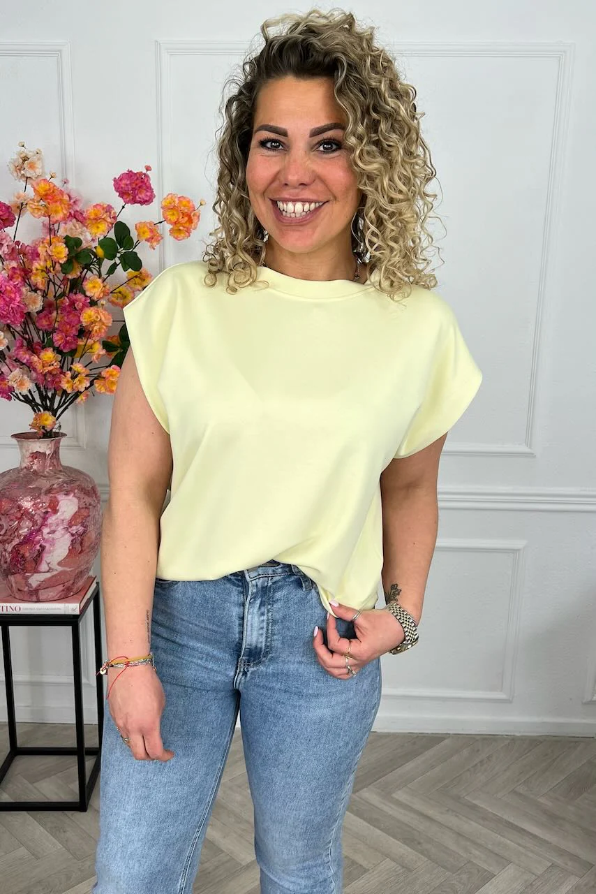Cap Sleeve Shirt - Yellow