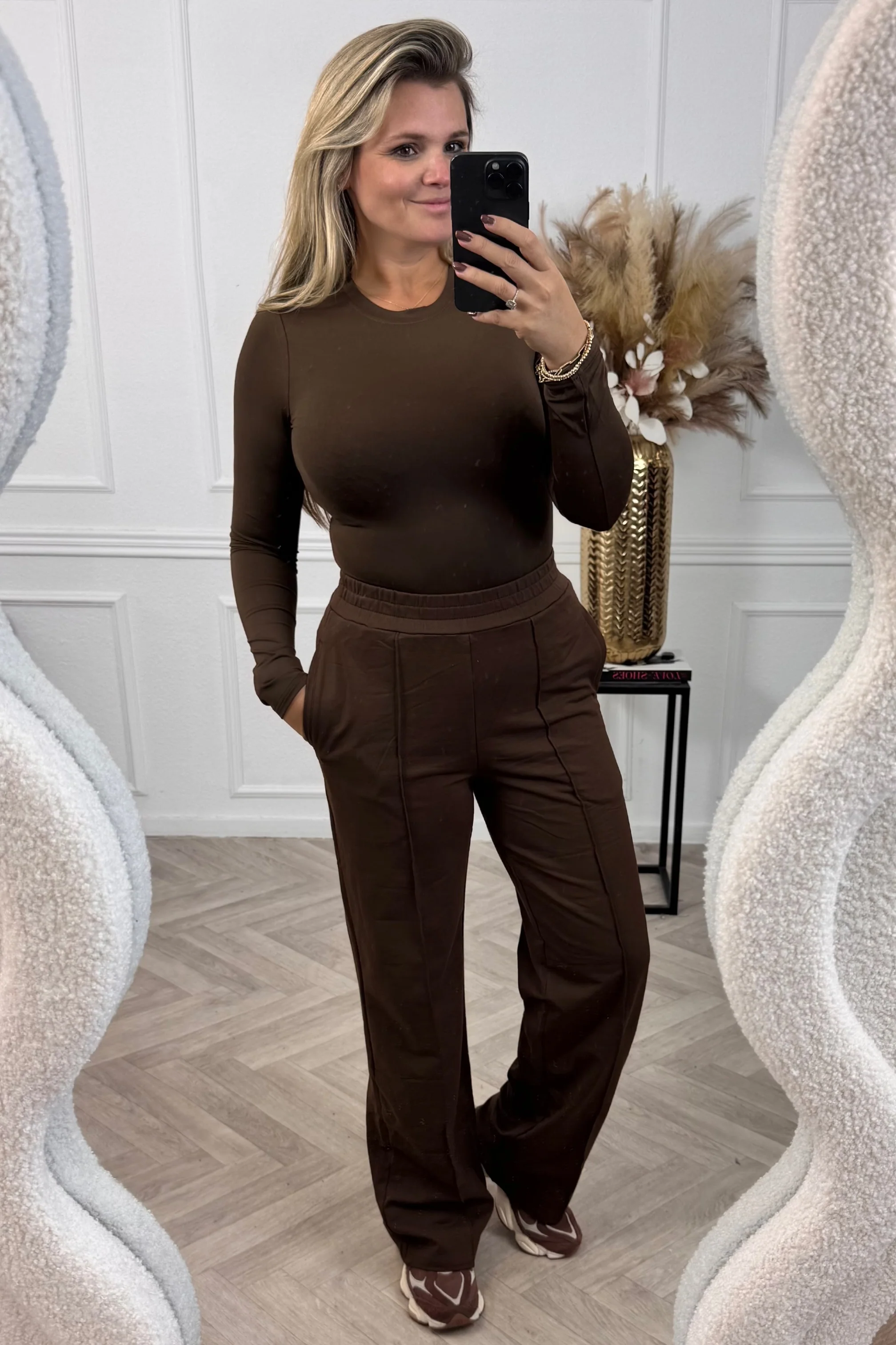 Celine Straight Leg Jogging Pants - Brown
