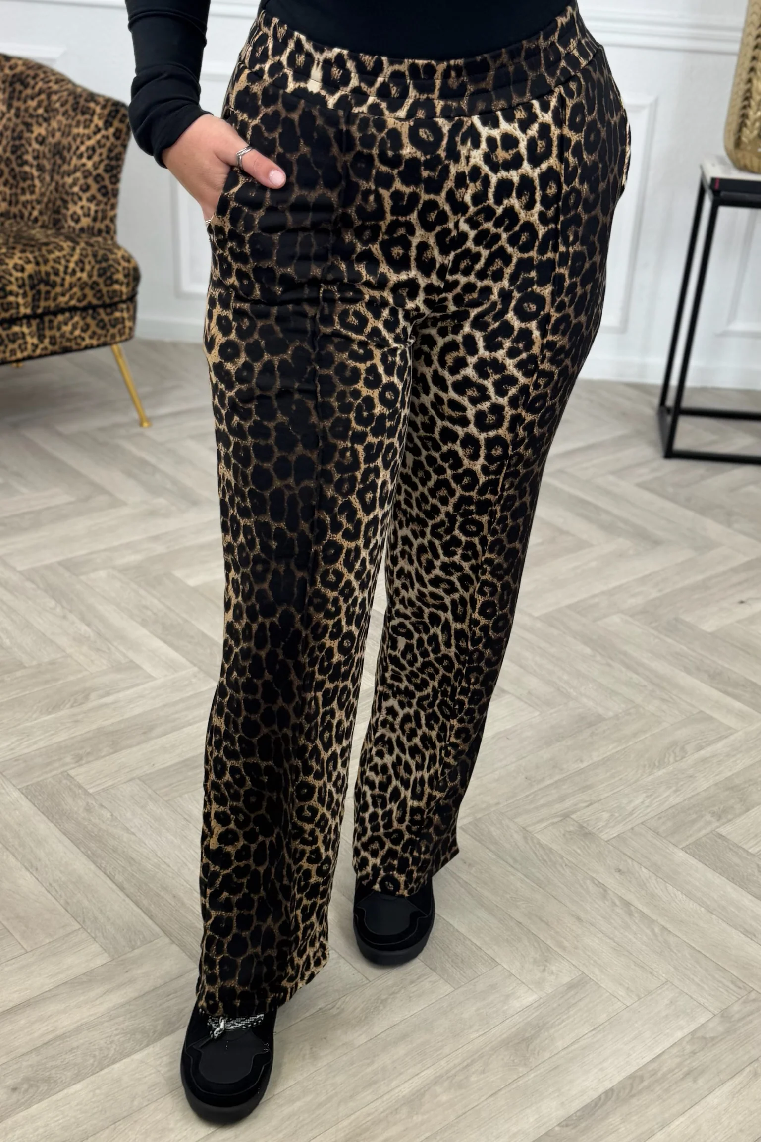 Celine Straight Leg Jogging Pants - Leopard - Image 5
