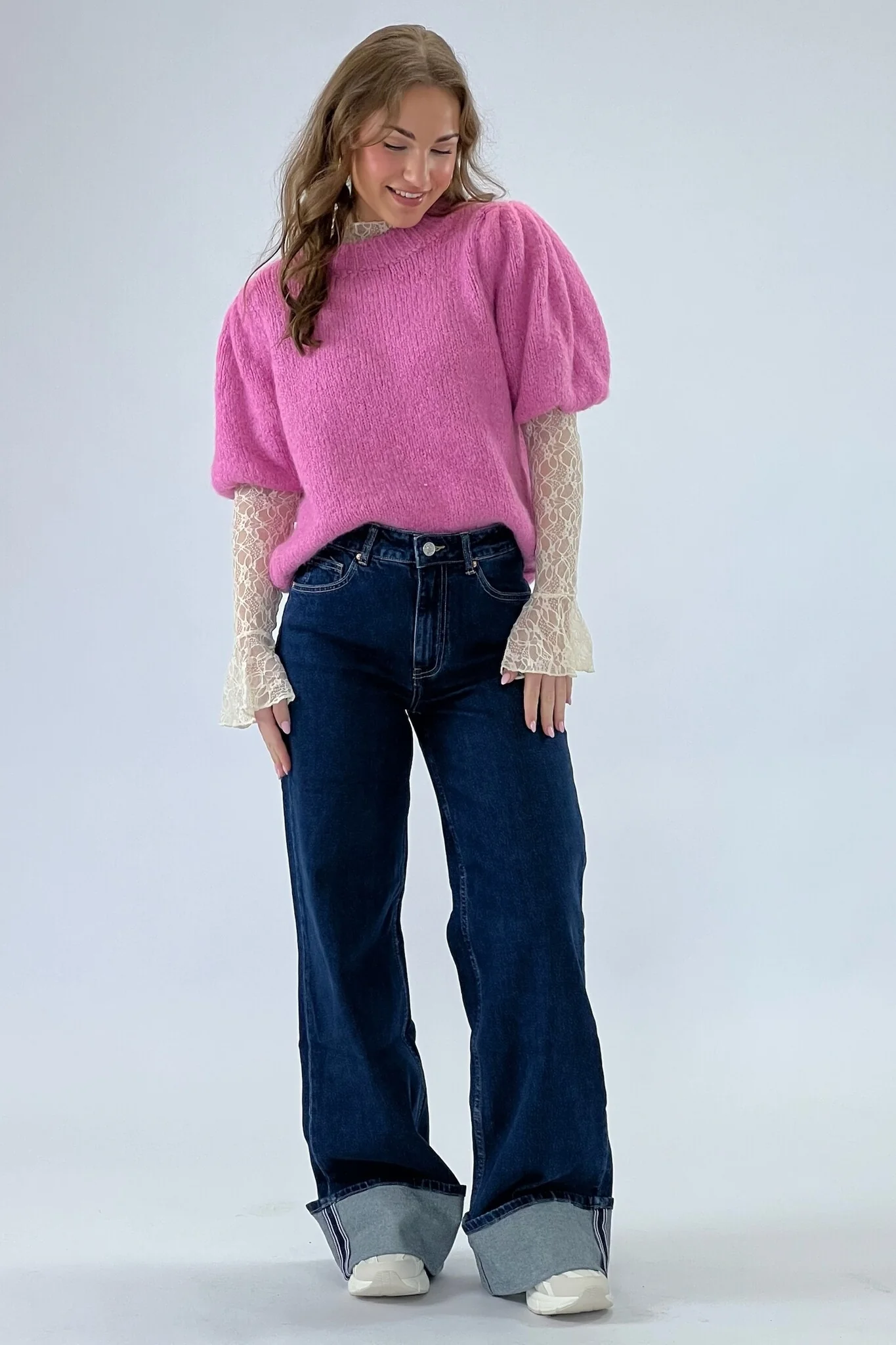 Charlie Wide Leg Jeans - Dark Blue - Image 2