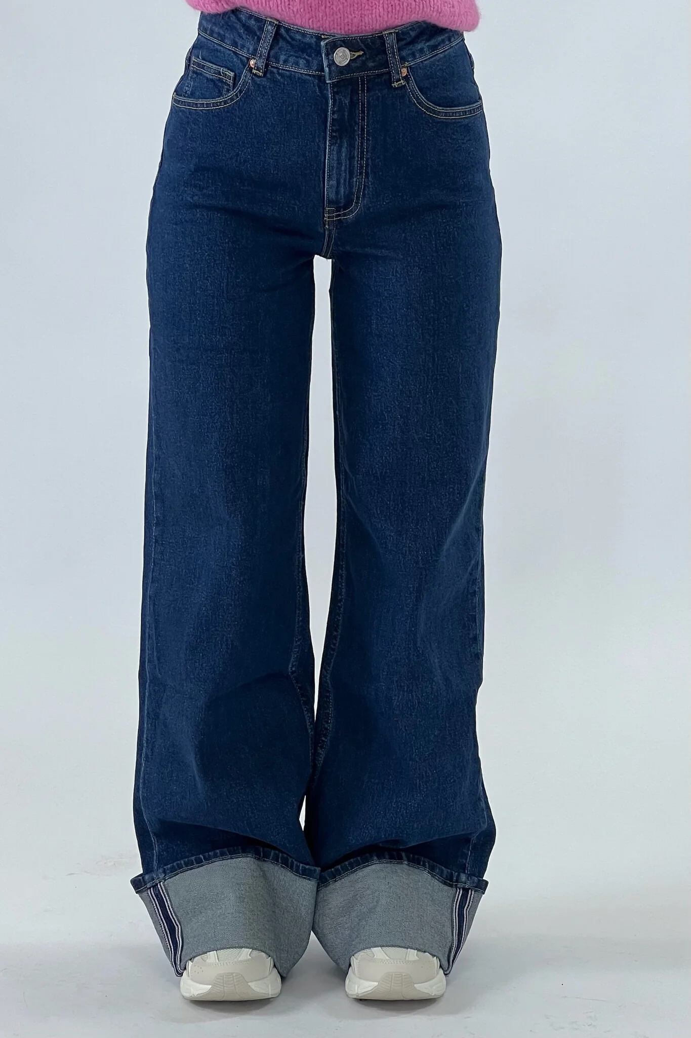 Charlie Wide Leg Jeans - Dark Blue - Image 3