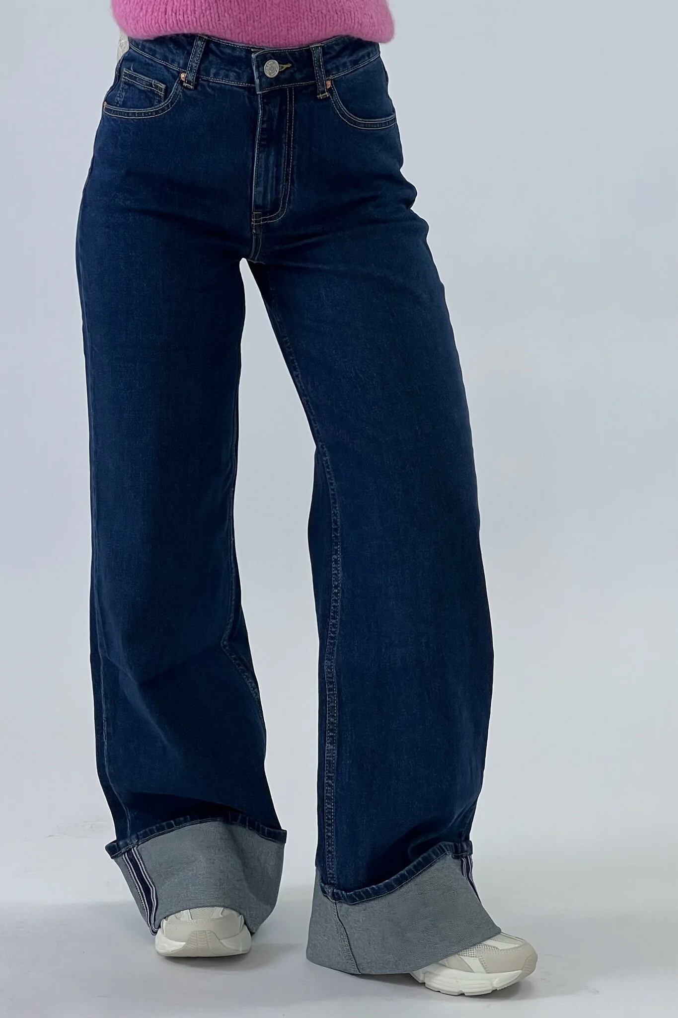 Charlie Wide Leg Jeans - Dark Blue - Image 4