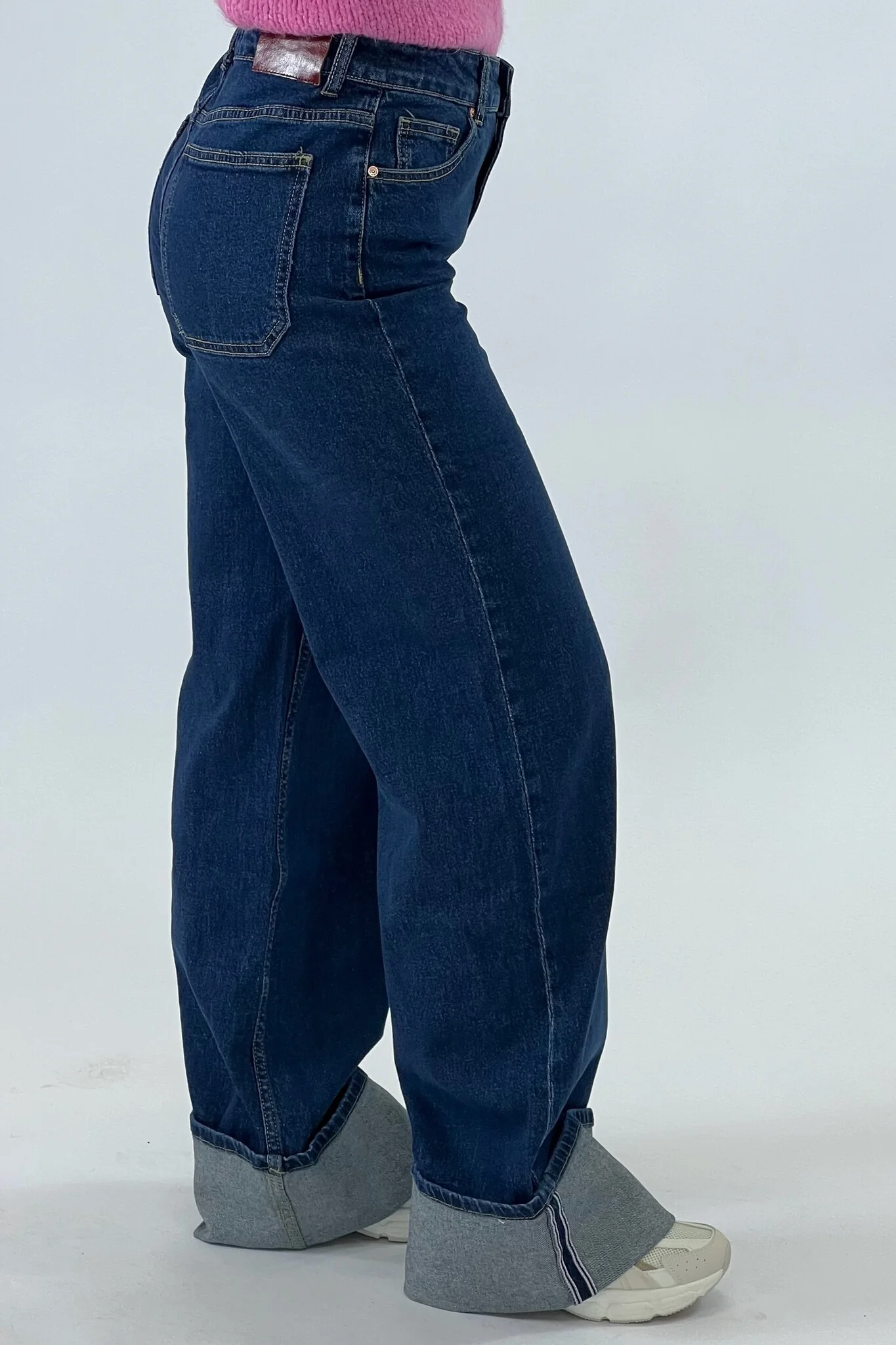 Charlie Wide Leg Jeans - Dark Blue - Image 5