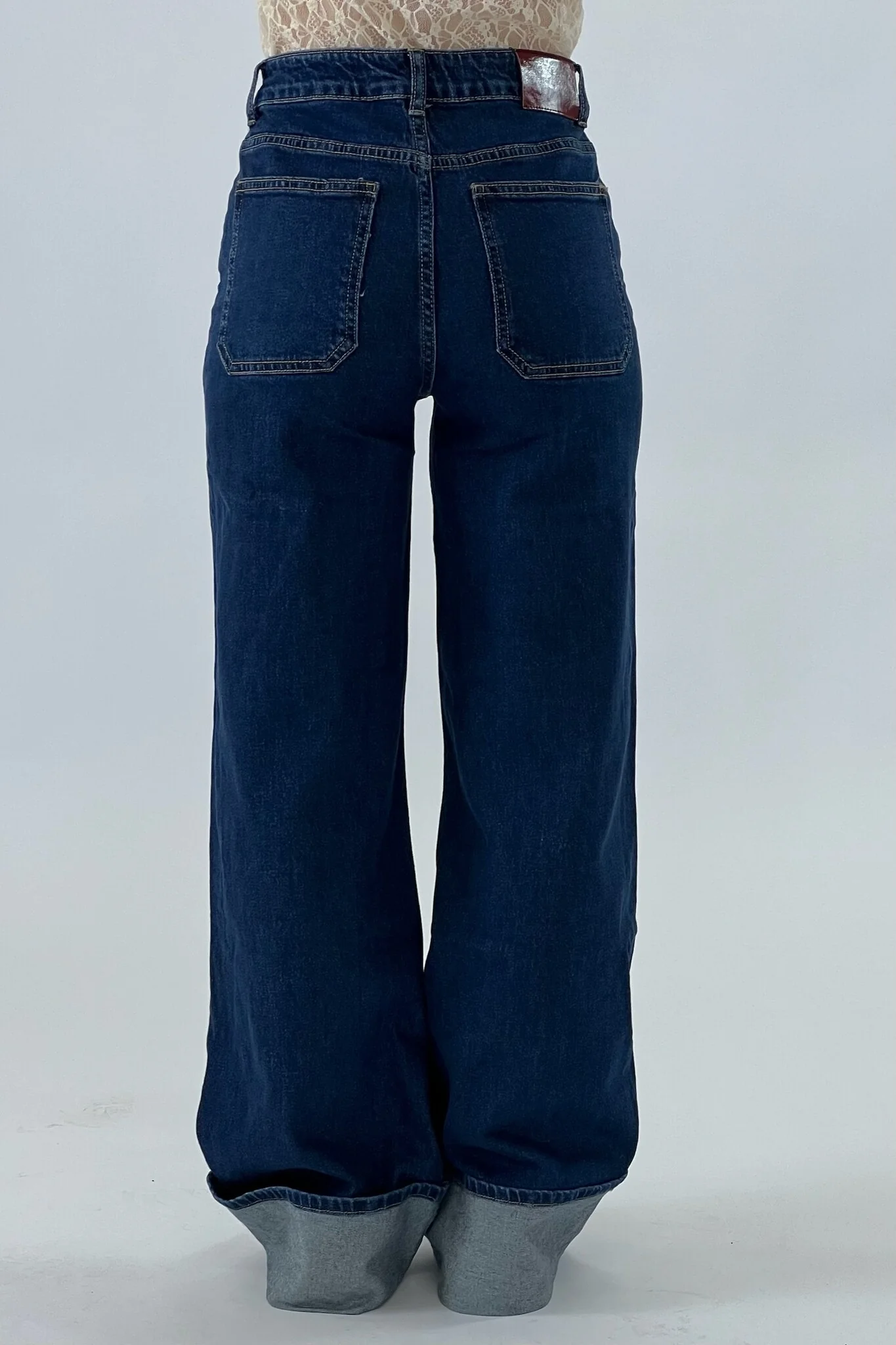 Charlie Wide Leg Jeans - Dark Blue - Image 7