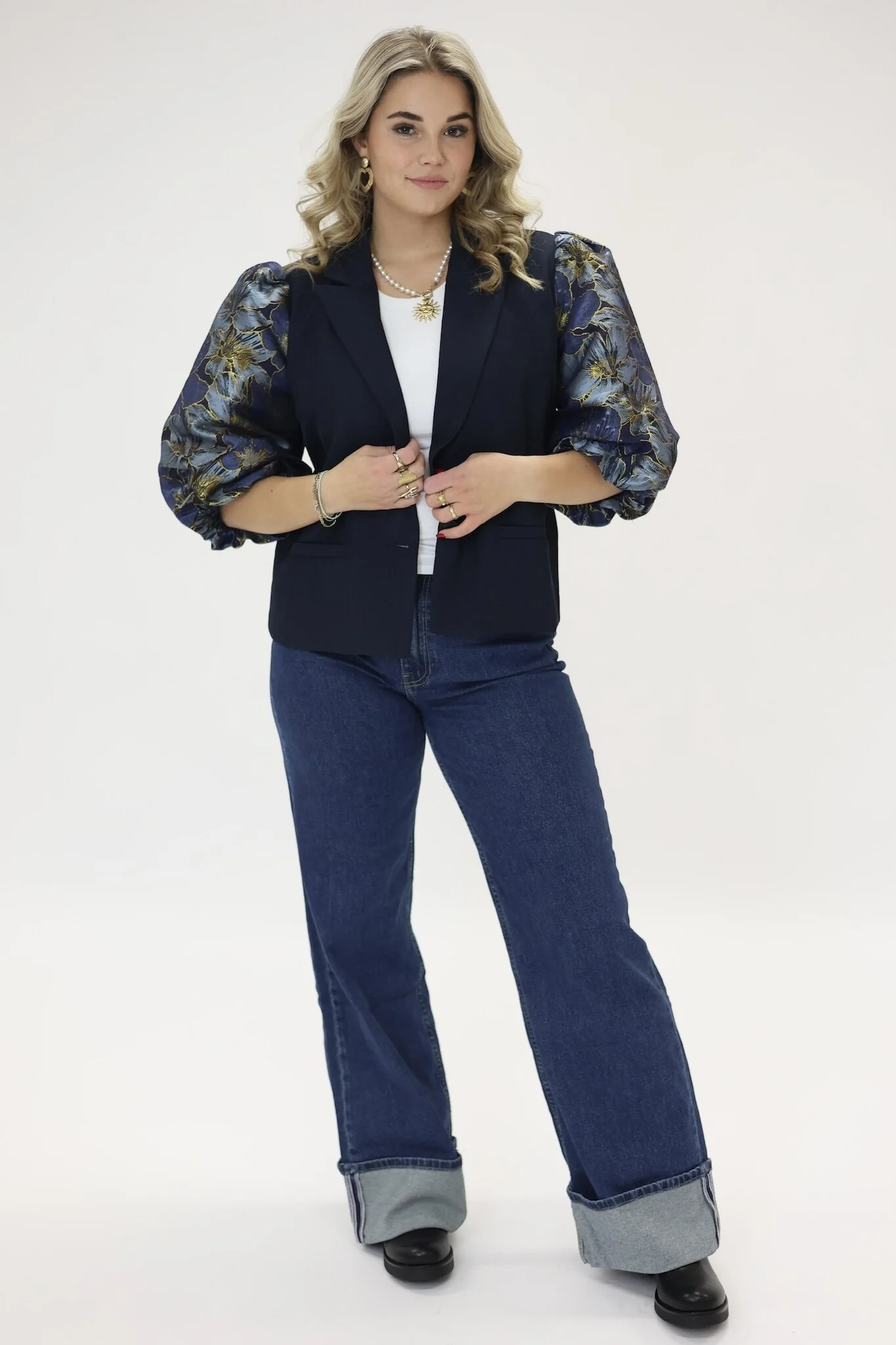 Charlie Wide Leg Jeans - Dark Blue - Image 9