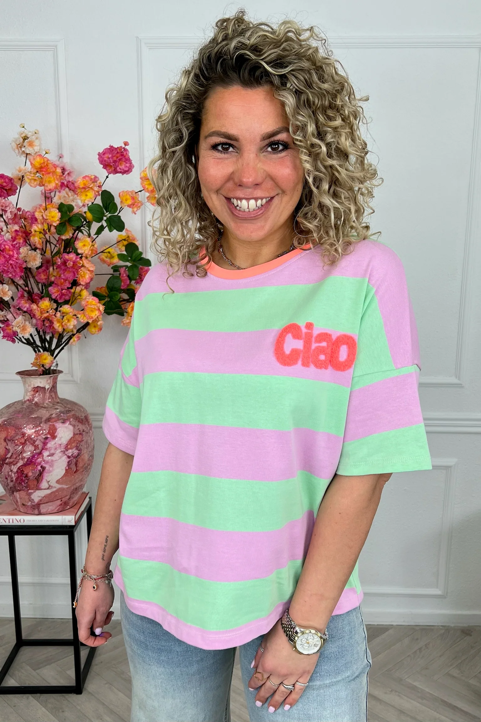 Ciao Bella Striped Shirt - Lila/Green/Orange - Image 2