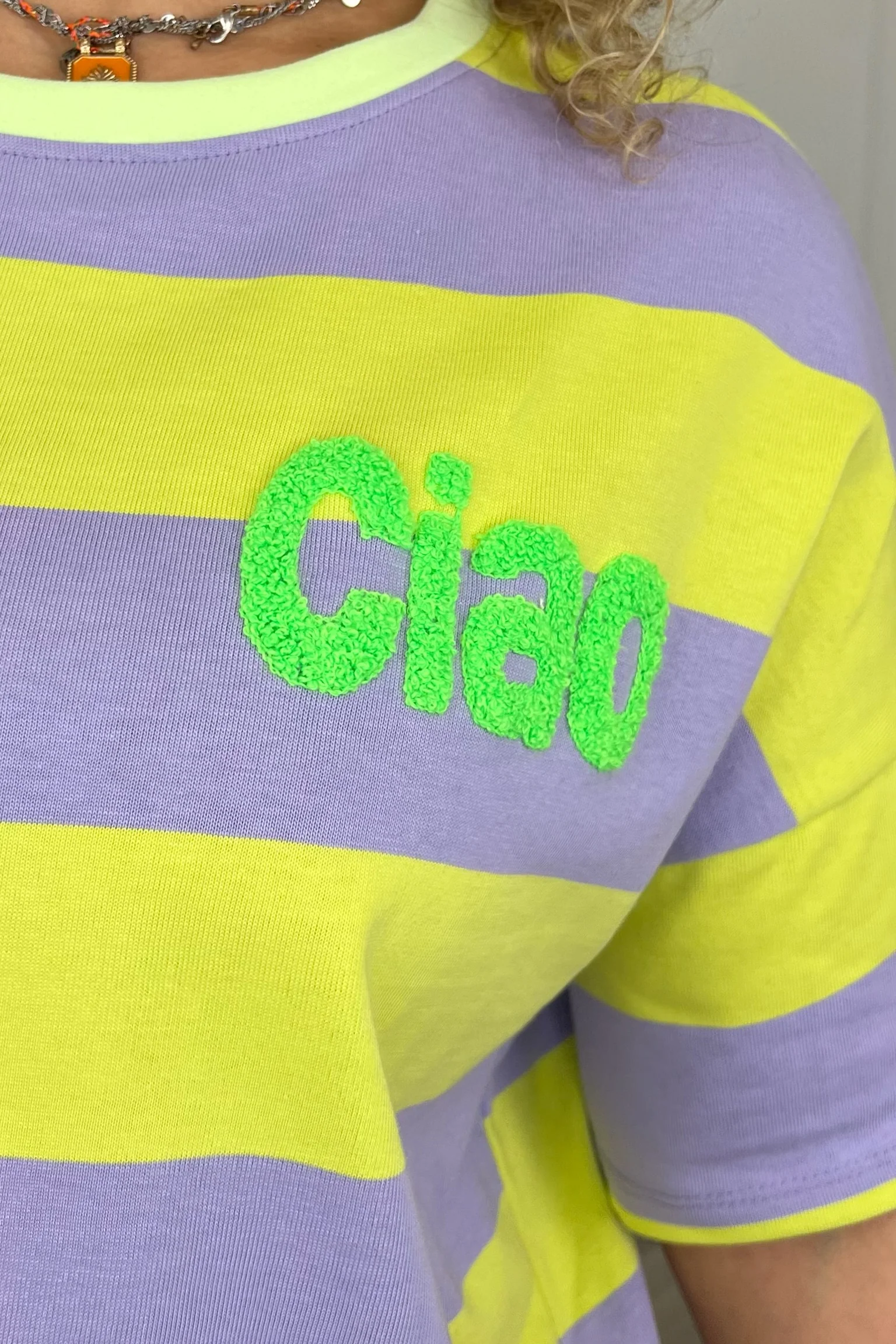 Ciao Bella Striped Shirt - Lila/Lime/Yellow - Image 6