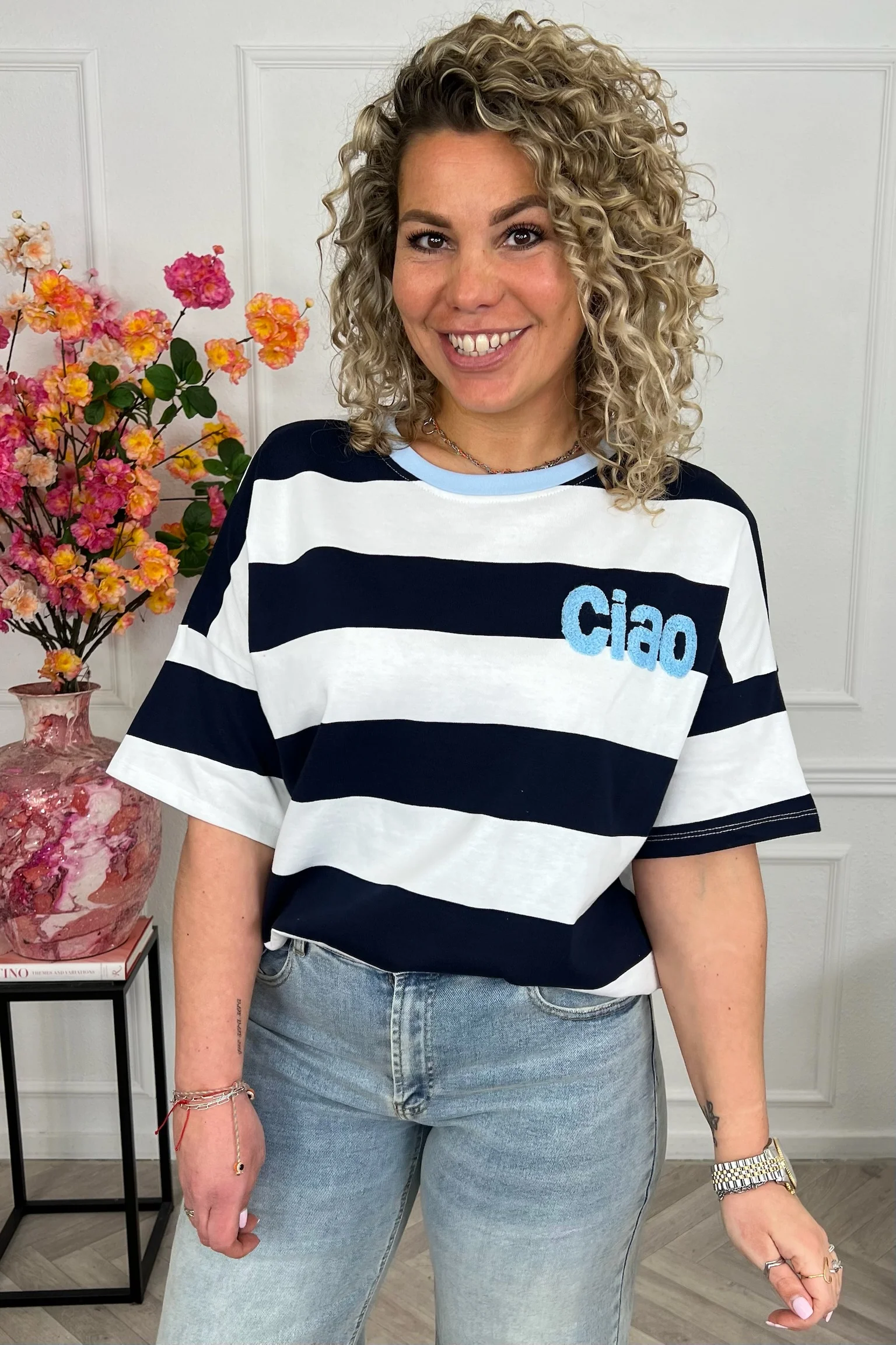 Ciao Bella Striped Shirt - Navy/White/Light Blue