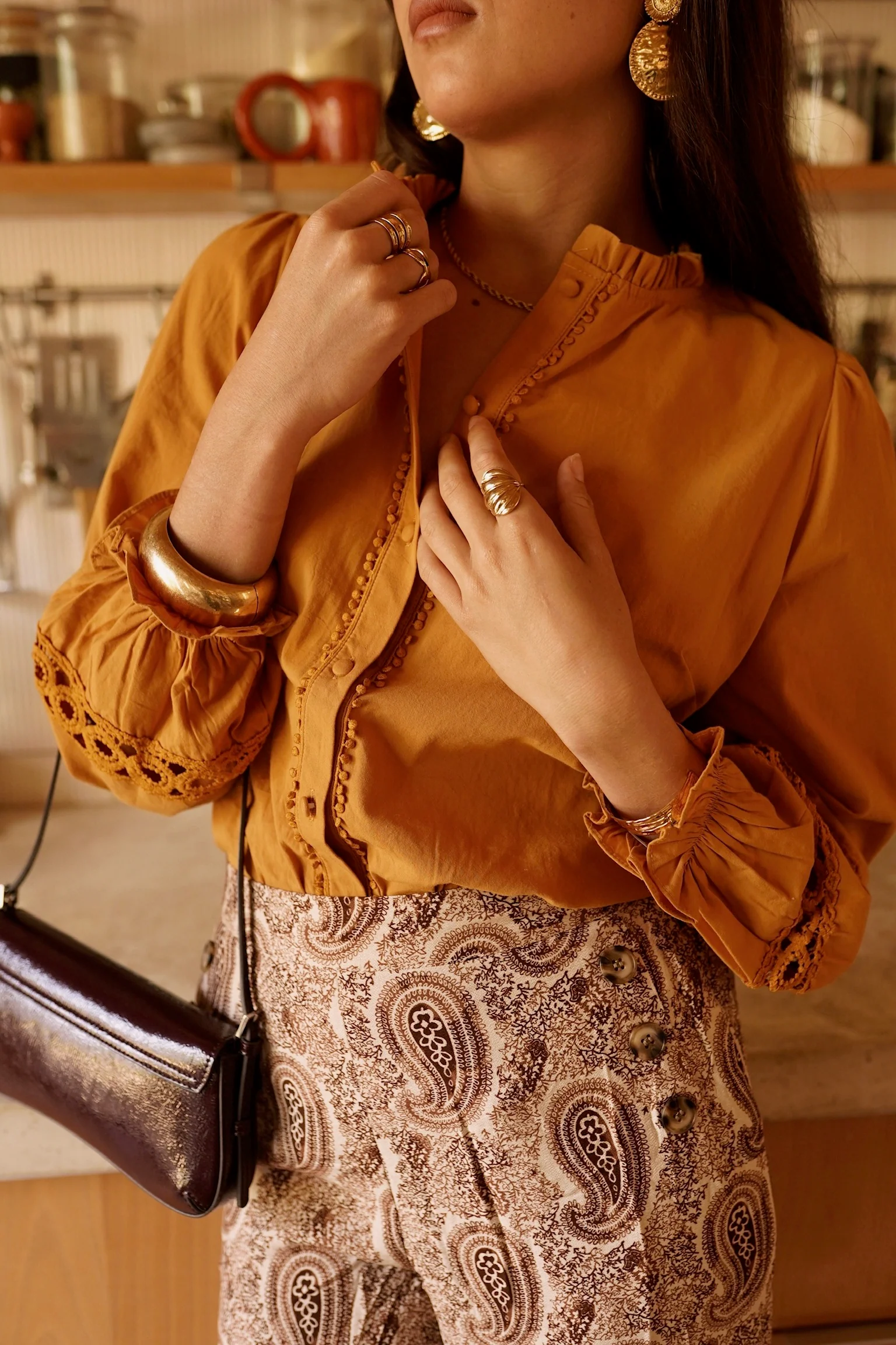 Claire Cotton Blouse - Mustard