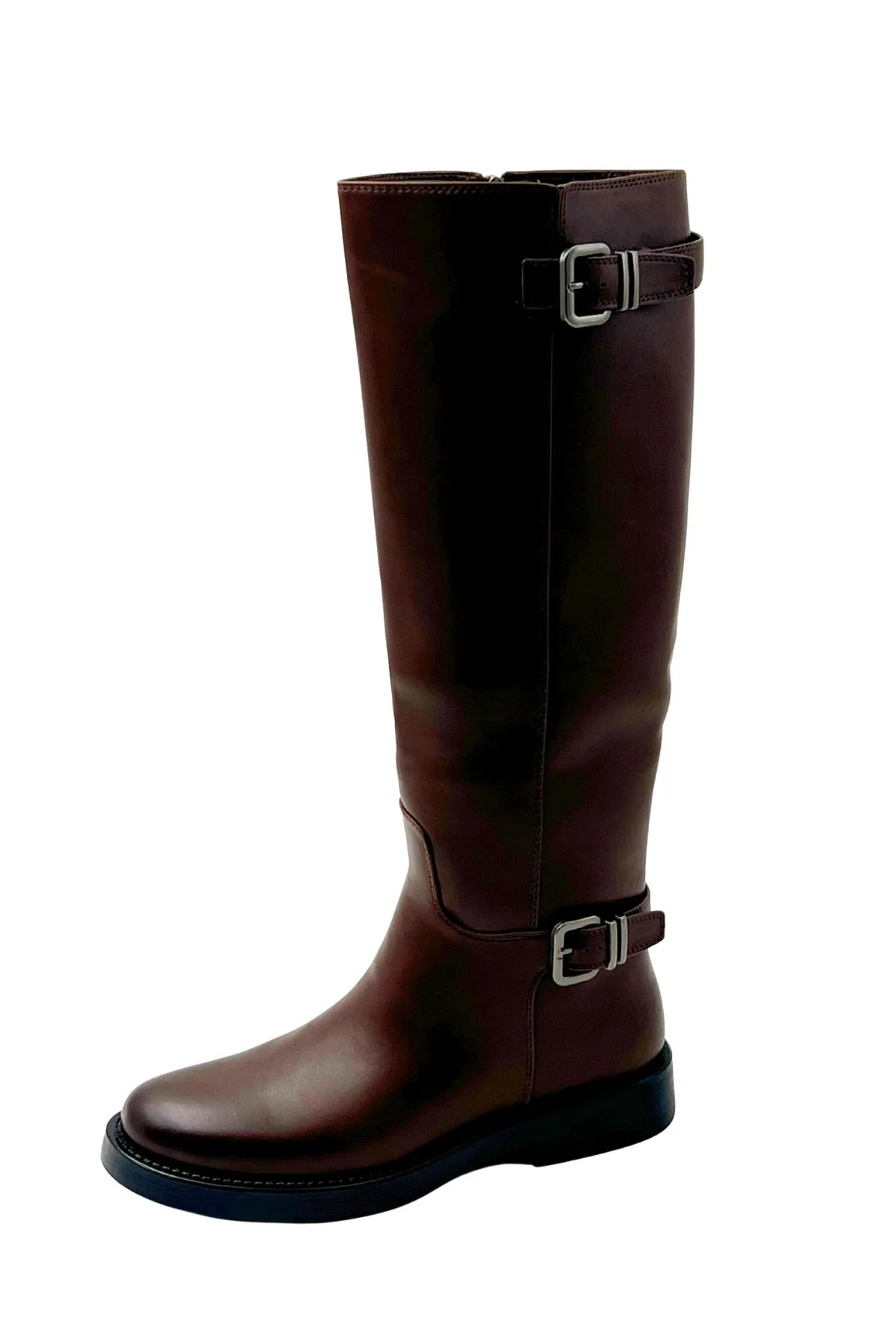 Classic Buckle Boots - Brown
