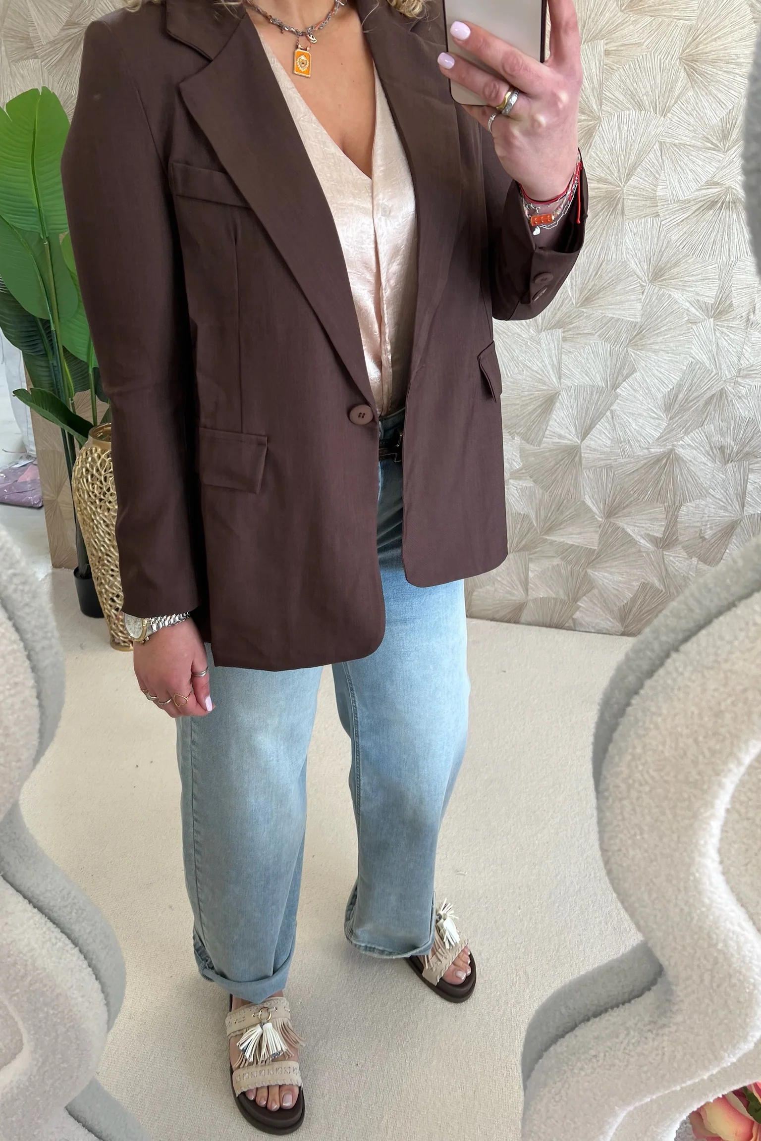 Classy Basic Coco Blazer - Brown - Image 3
