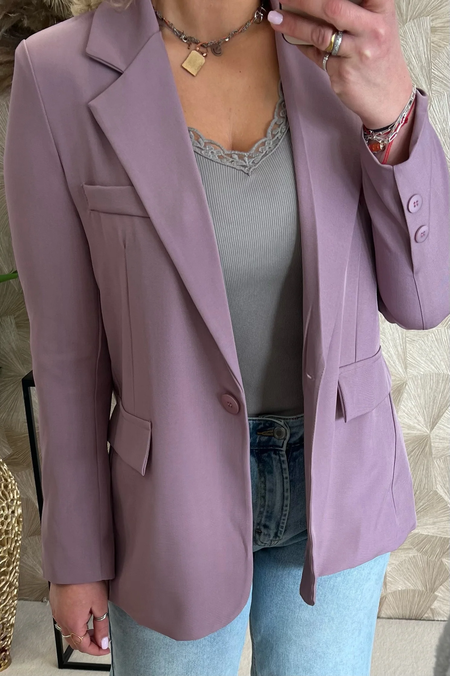 Classy Basic Coco Blazer - Mauve - Image 9