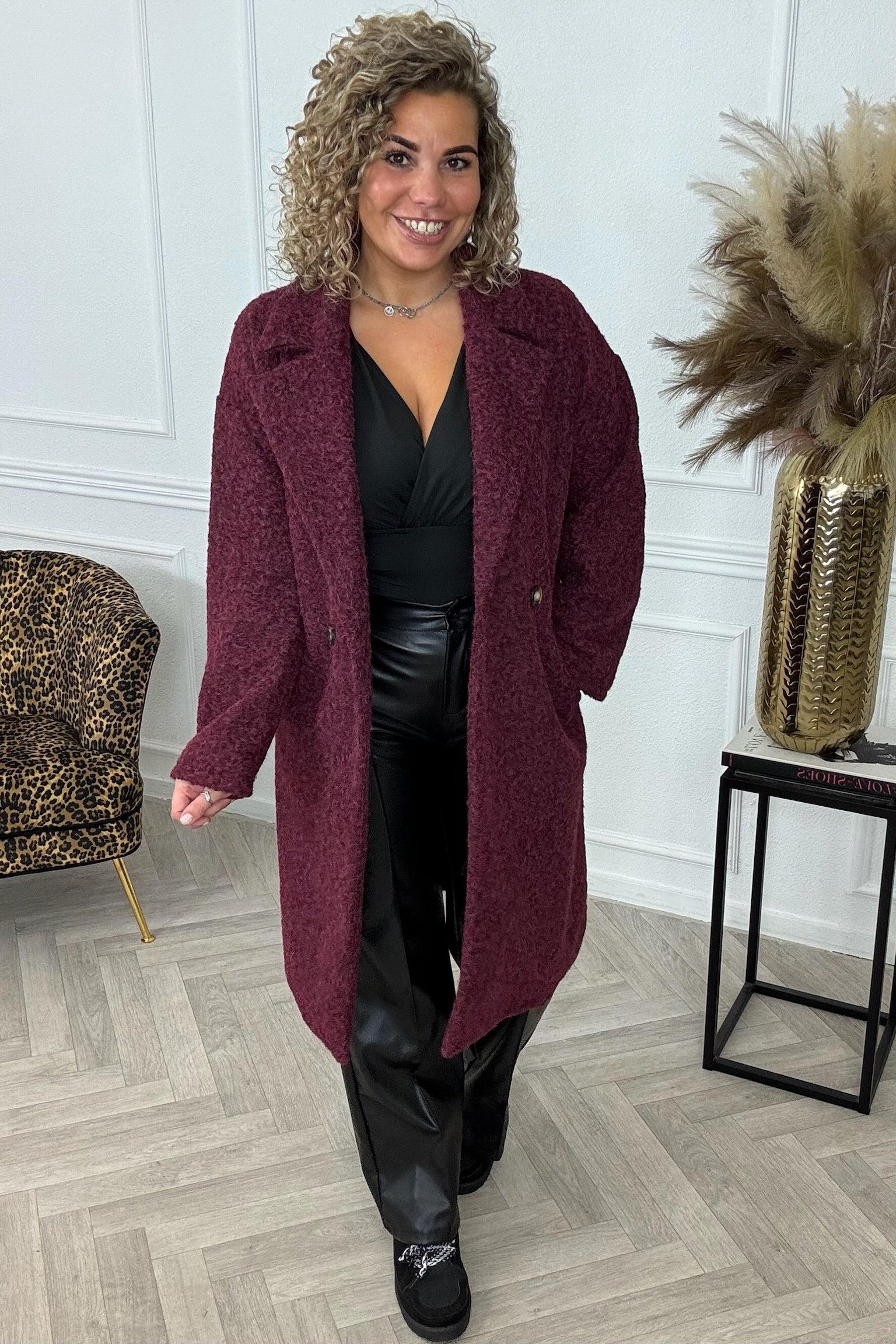Classy Charlie Coat - Bordeaux - Image 3