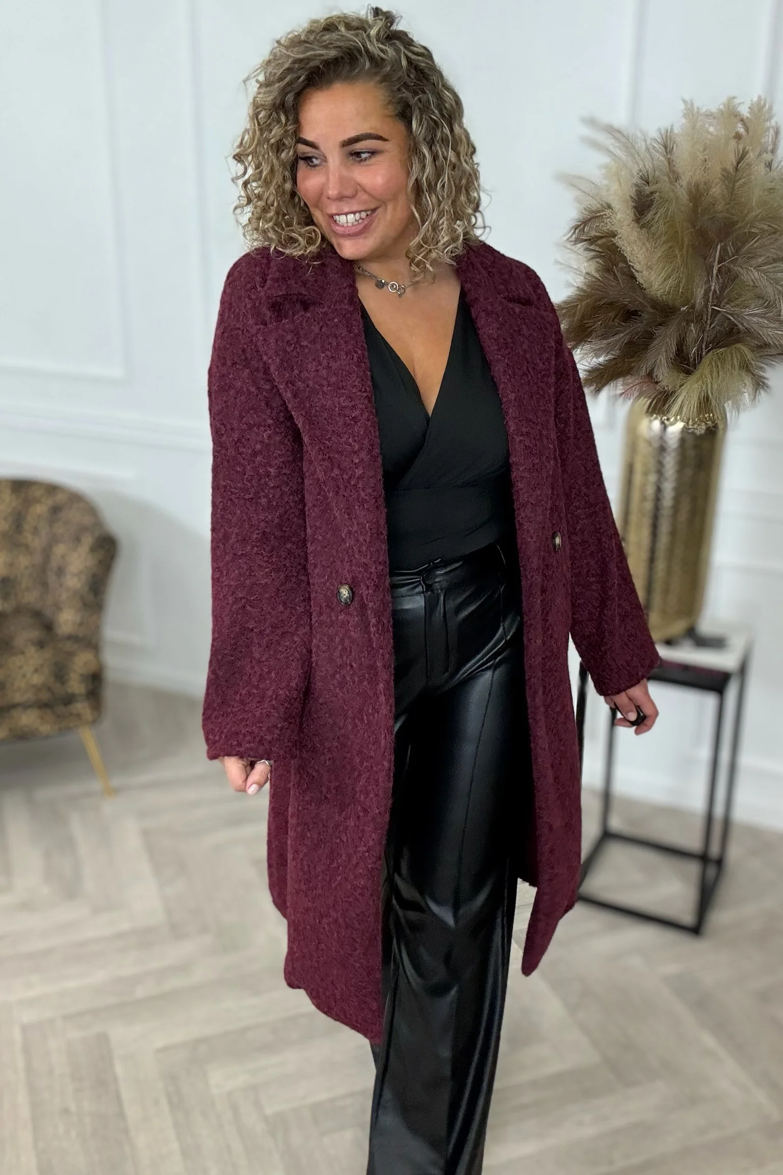 Classy Charlie Coat - Bordeaux - Image 5