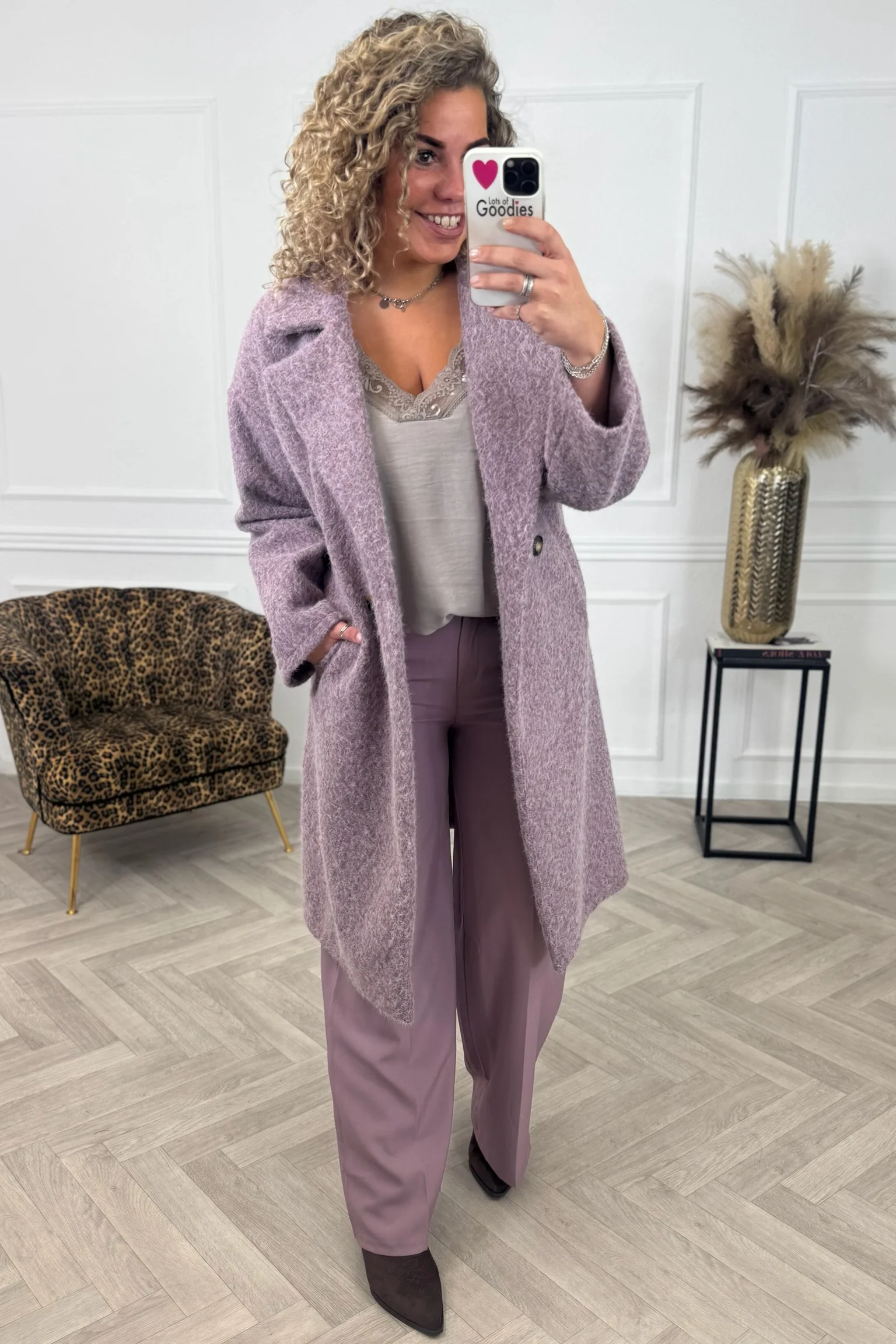 Classy Charlie Coat - Mauve - Image 4