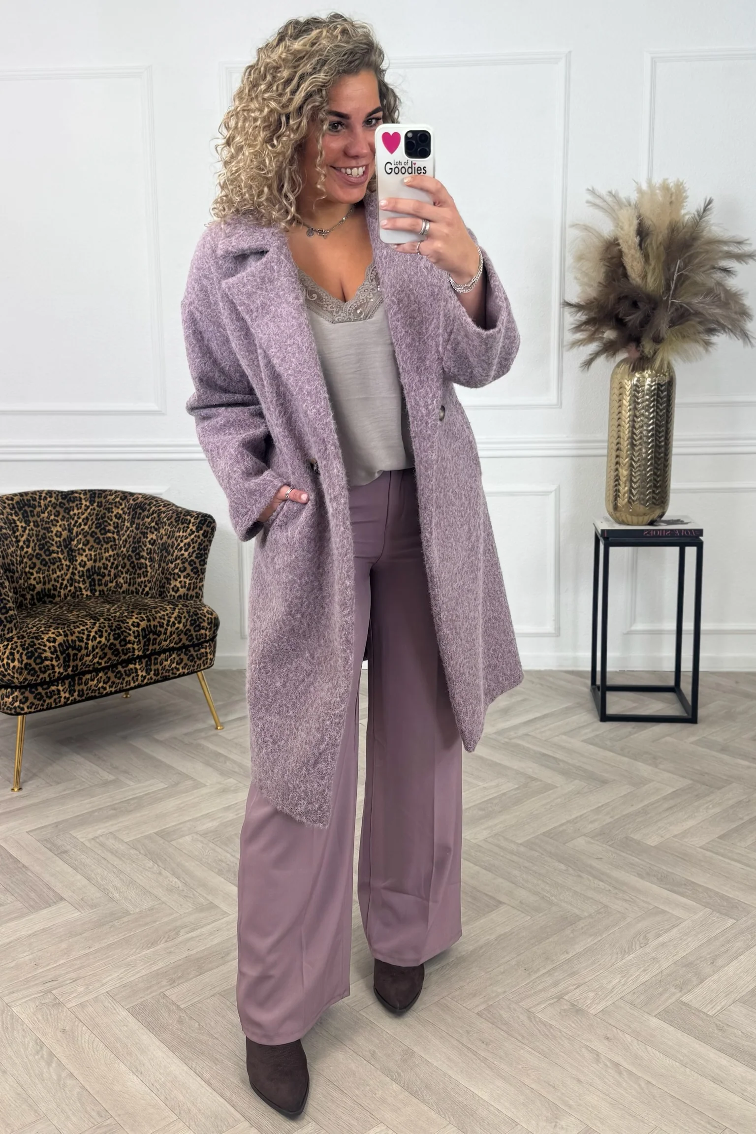 Classy Charlie Coat - Mauve - Image 5