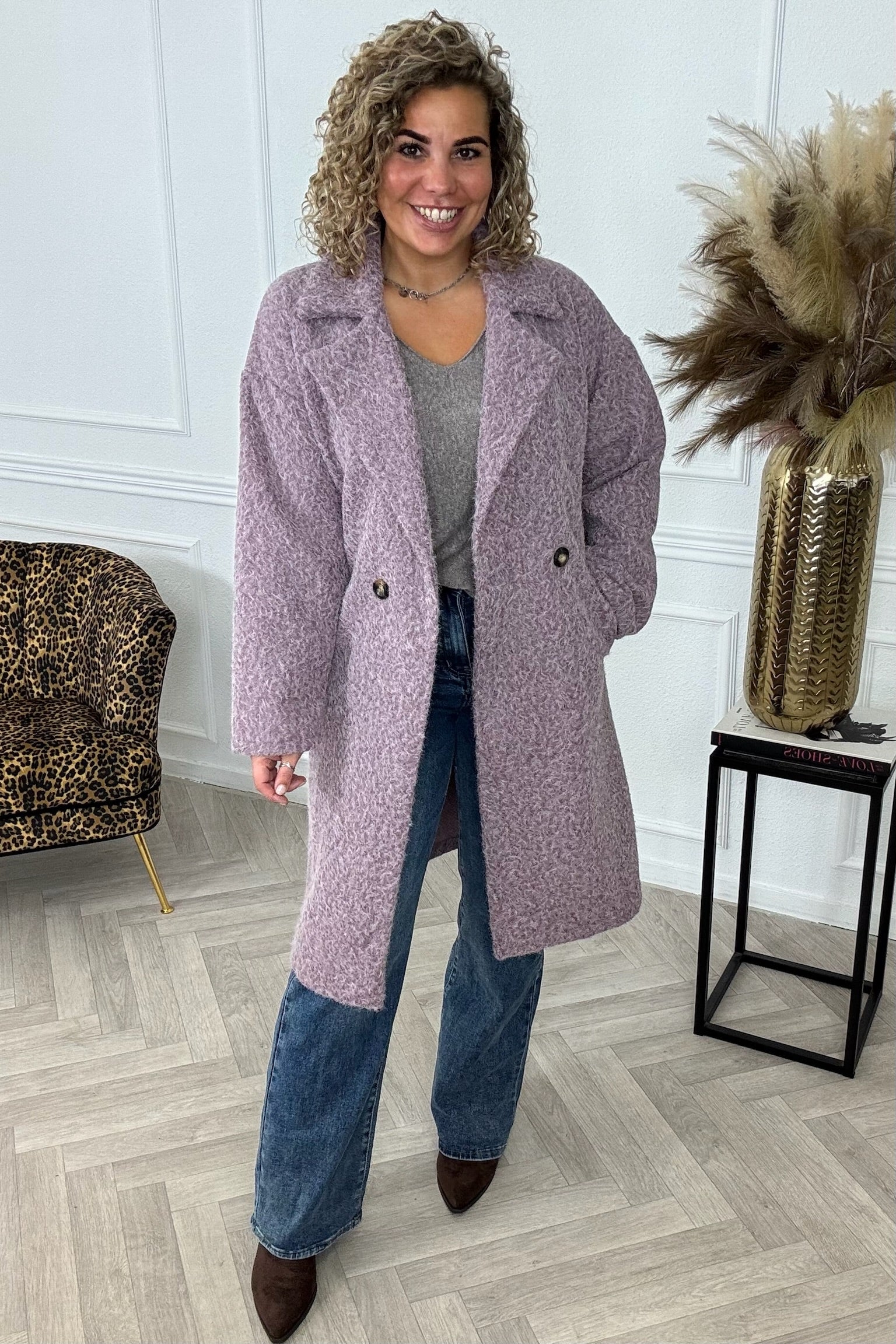 Classy Charlie Coat - Mauve - Image 6