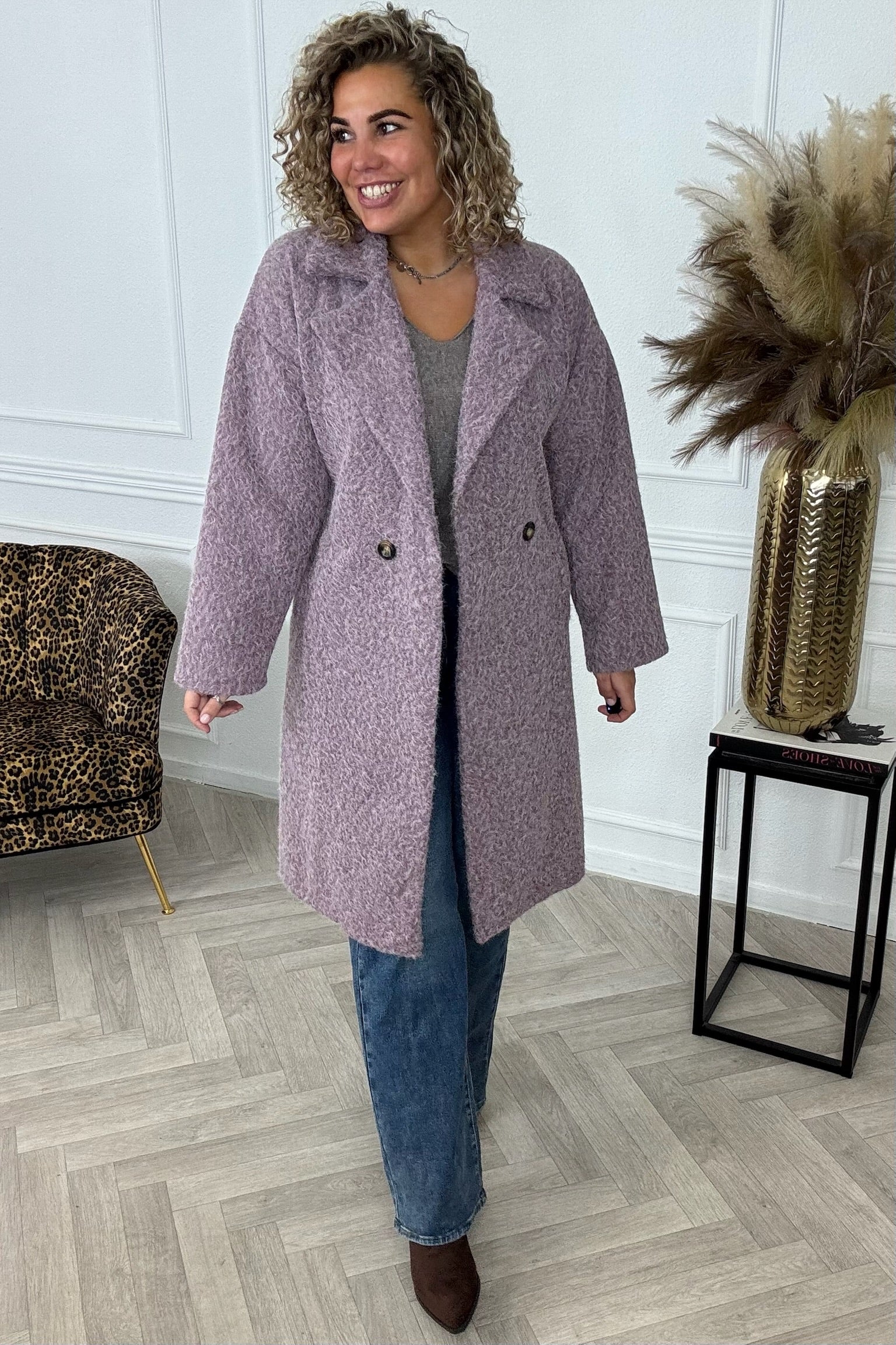 Classy Charlie Coat - Mauve - Image 7