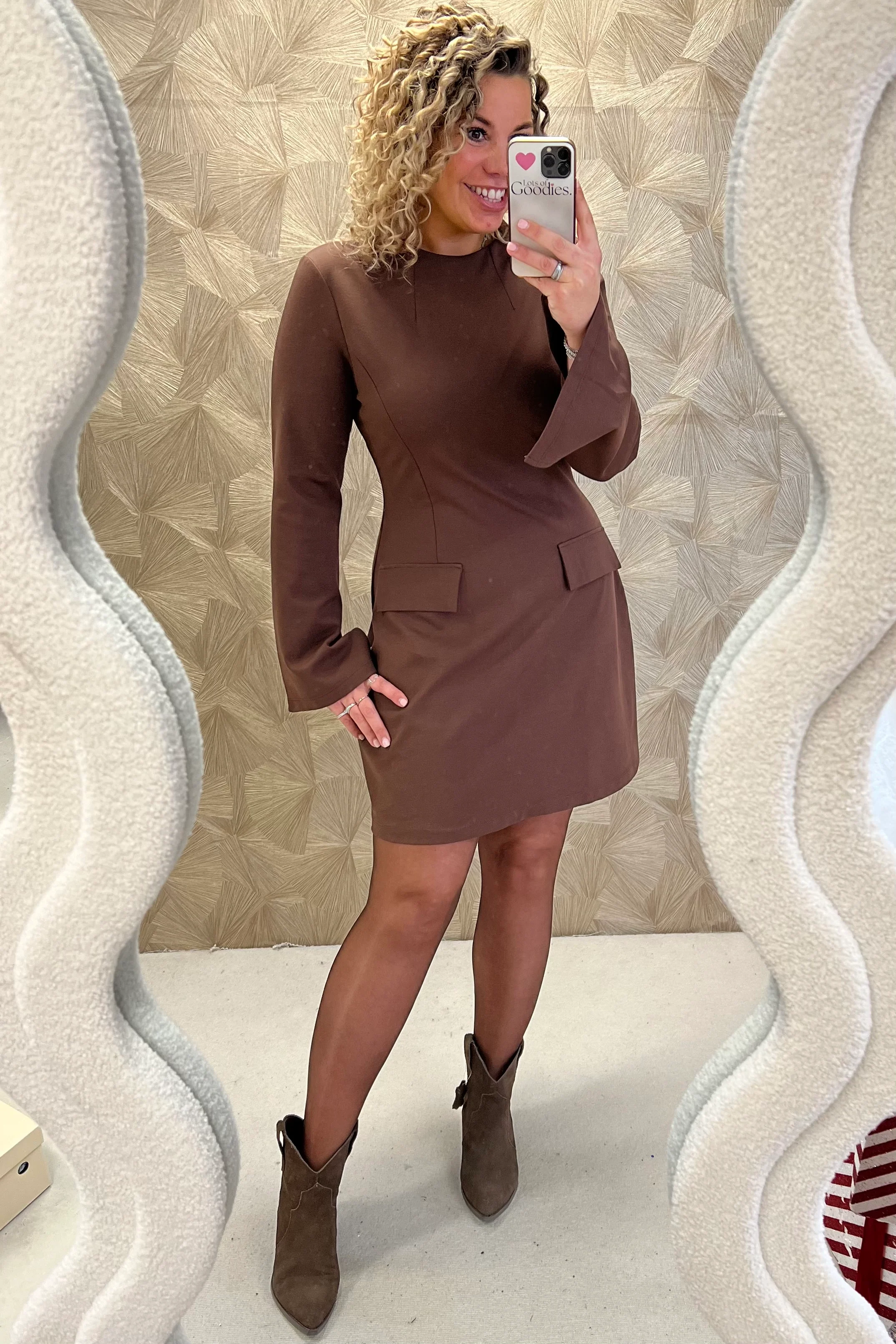 Classy Dream Dress - Brown - Image 7