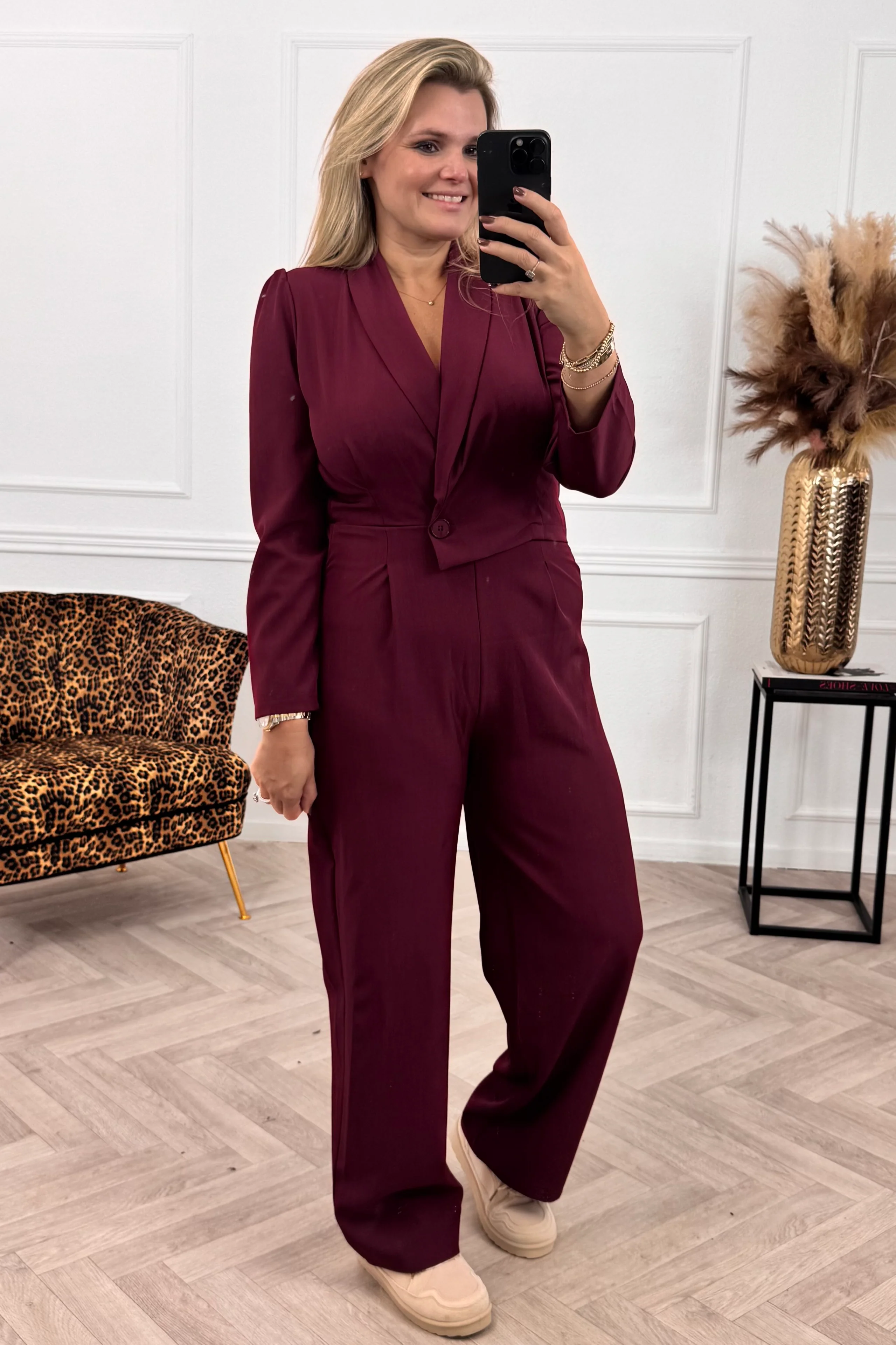 Classy Gigi Jumpsuit - Bordeaux - Image 10