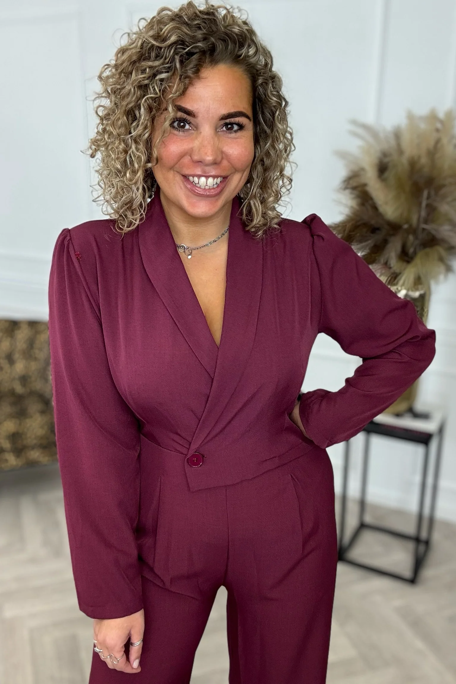 Classy Gigi Jumpsuit - Bordeaux - Image 2