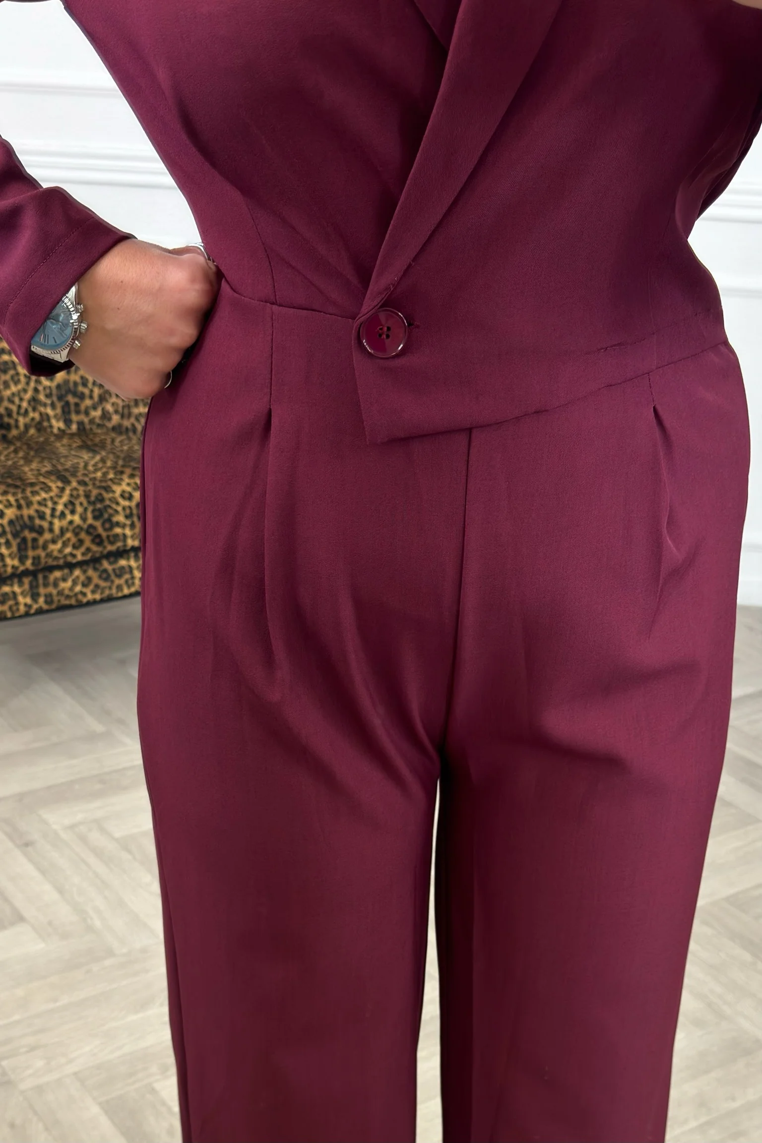 Classy Gigi Jumpsuit - Bordeaux - Image 5