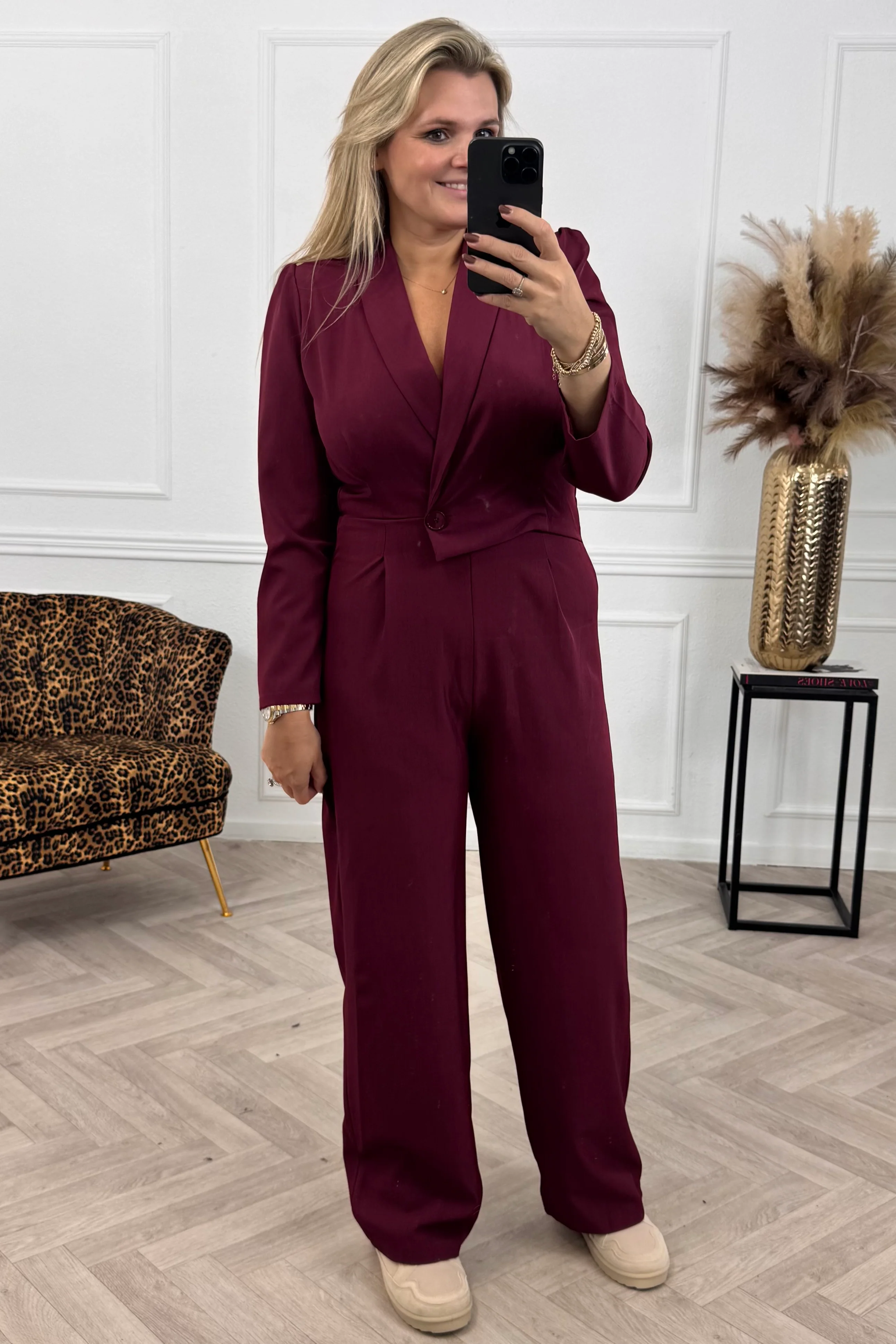 Classy Gigi Jumpsuit - Bordeaux - Image 6