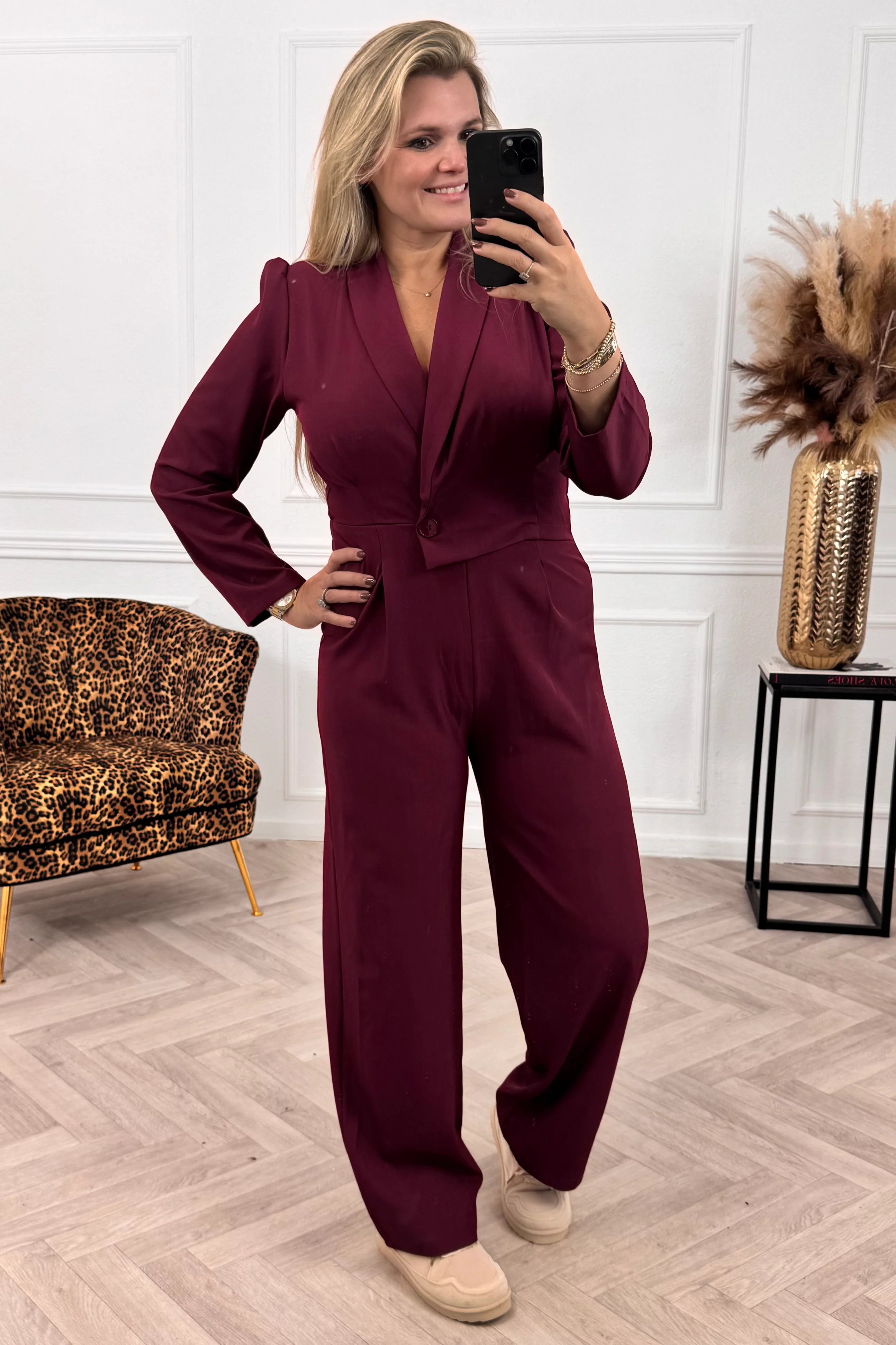 Classy Gigi Jumpsuit - Bordeaux - Image 7
