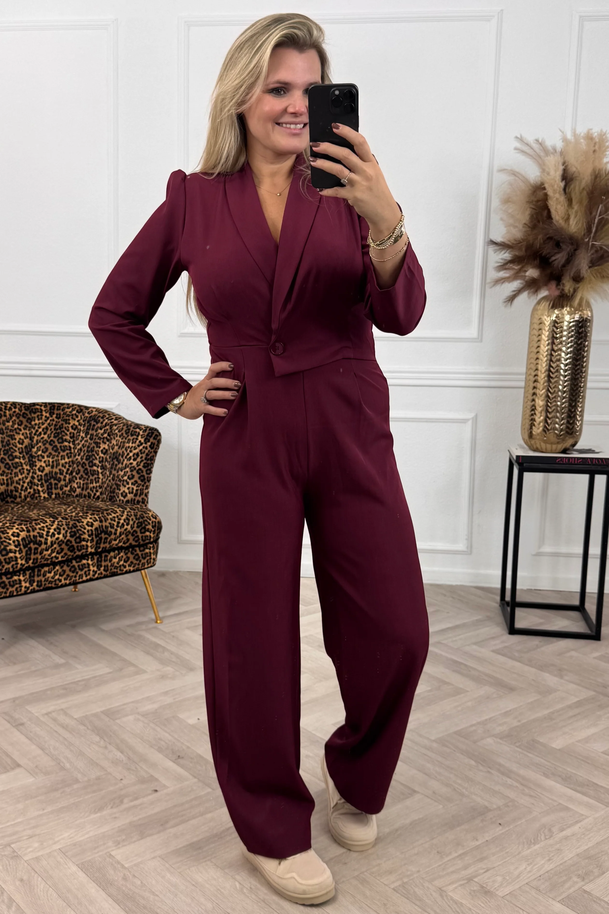 Classy Gigi Jumpsuit - Bordeaux - Image 8