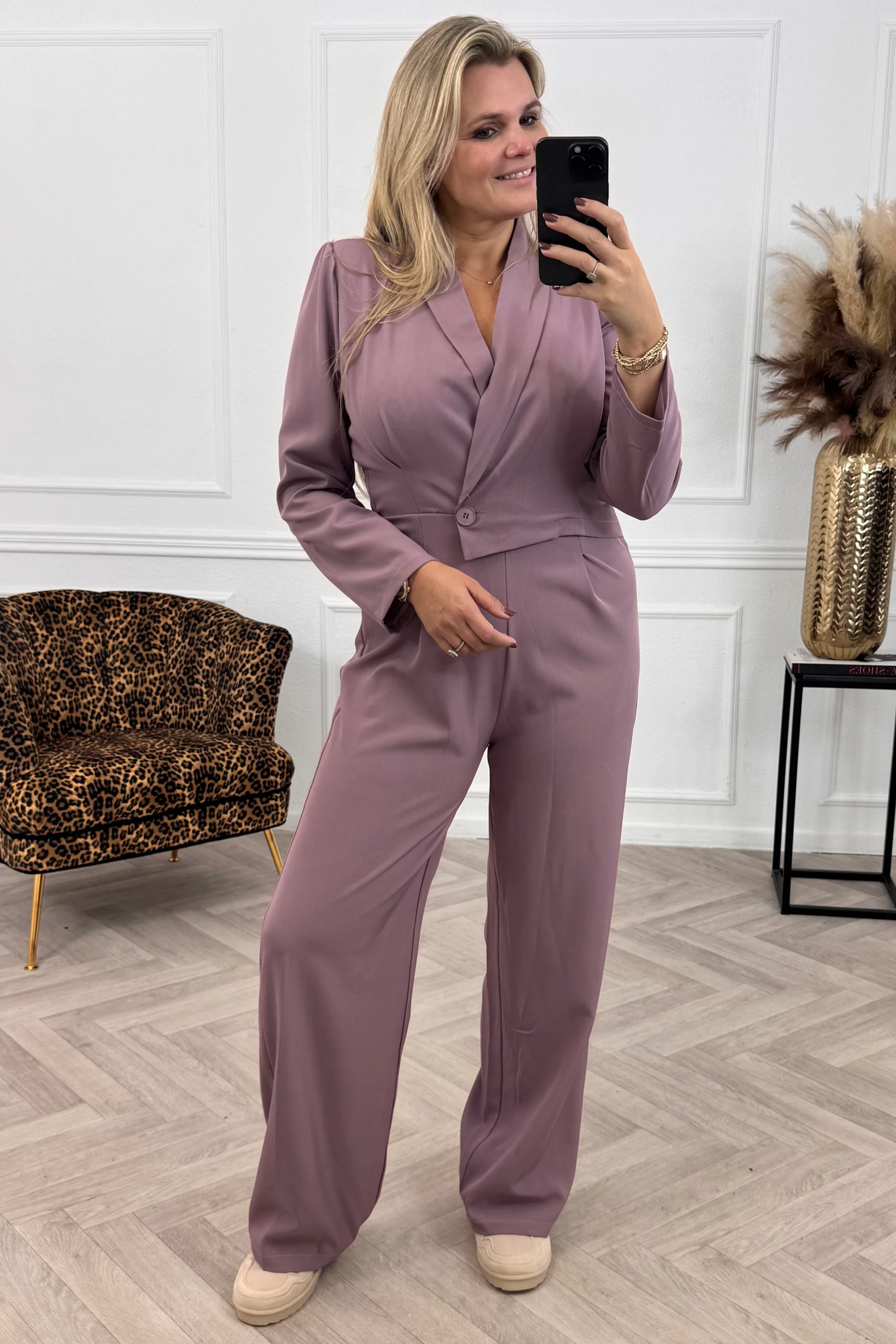 Classy Gigi Jumpsuit - Mauve - Image 2
