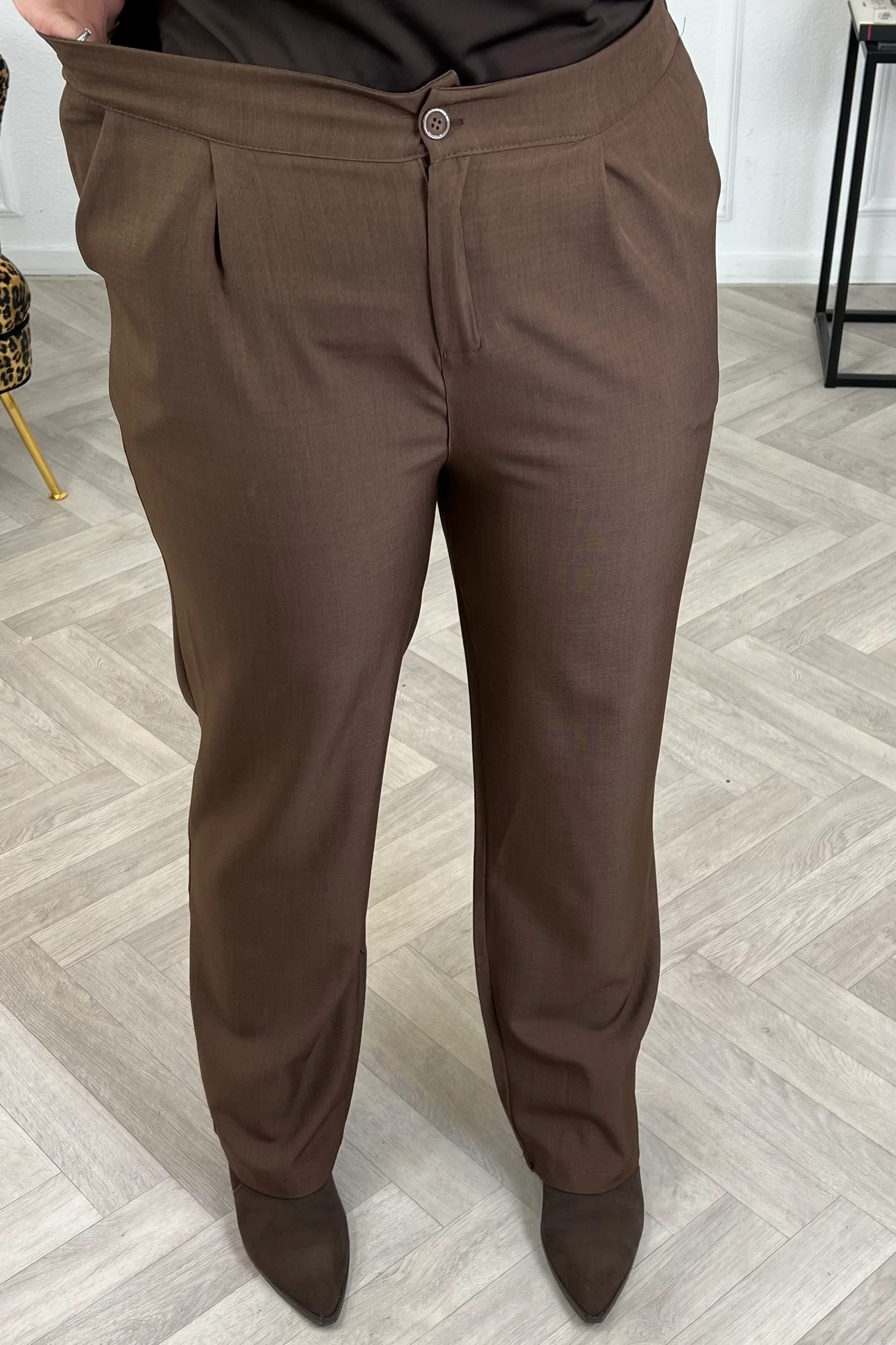 Classy Lace Suit - Brown - Image 11