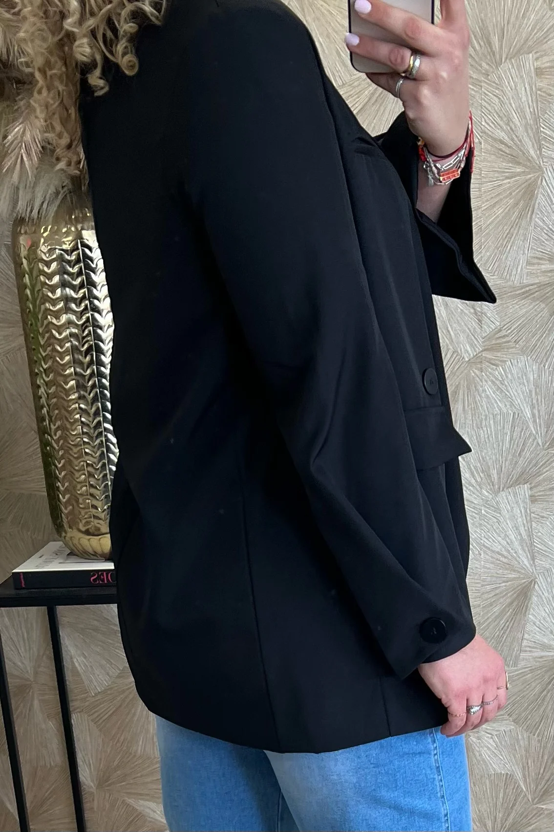 Classy Oversized Coco Blazer - Black - Image 12