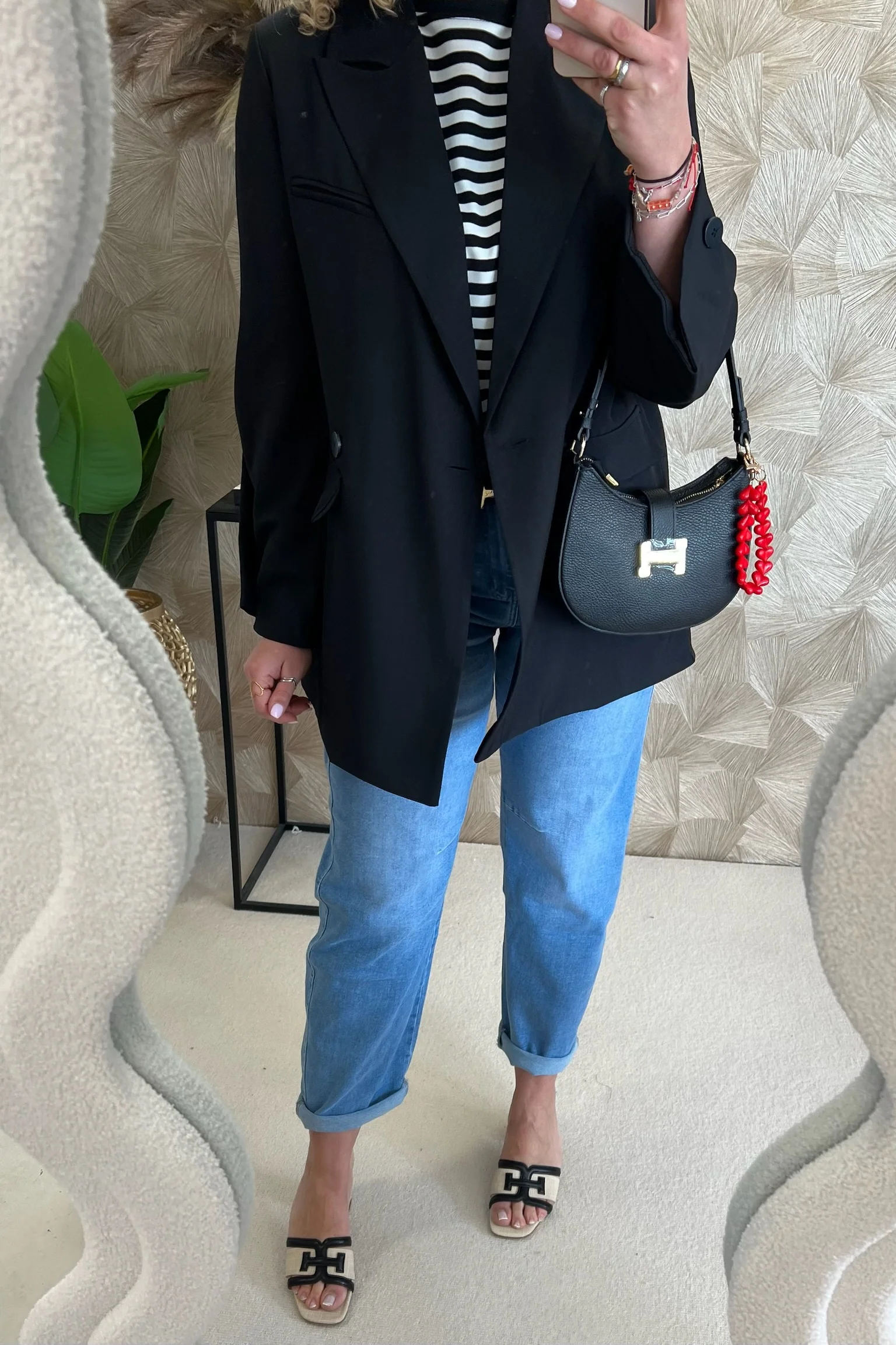Classy Oversized Coco Blazer - Black - Image 8