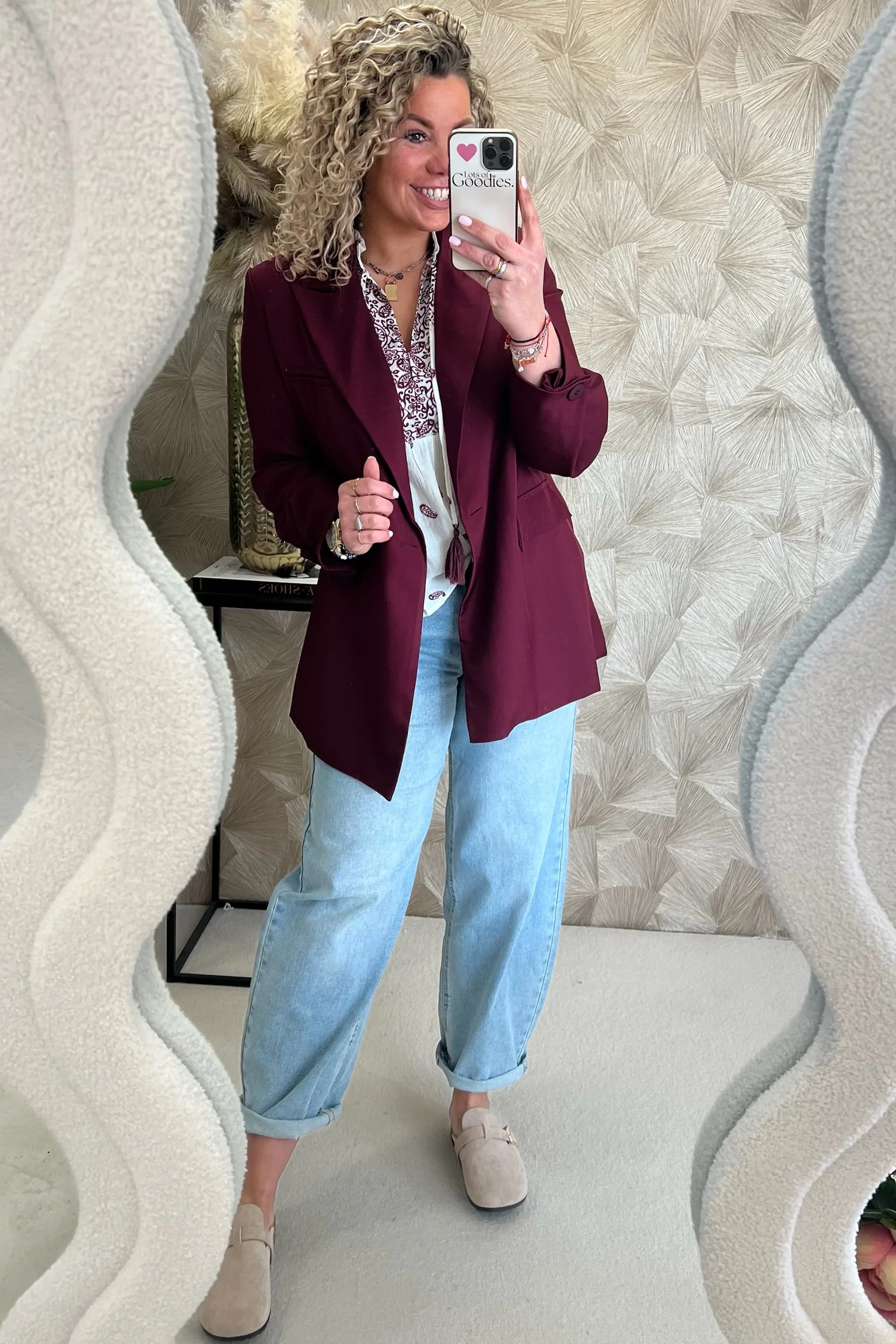 Classy Oversized Coco Blazer - Bordeaux
