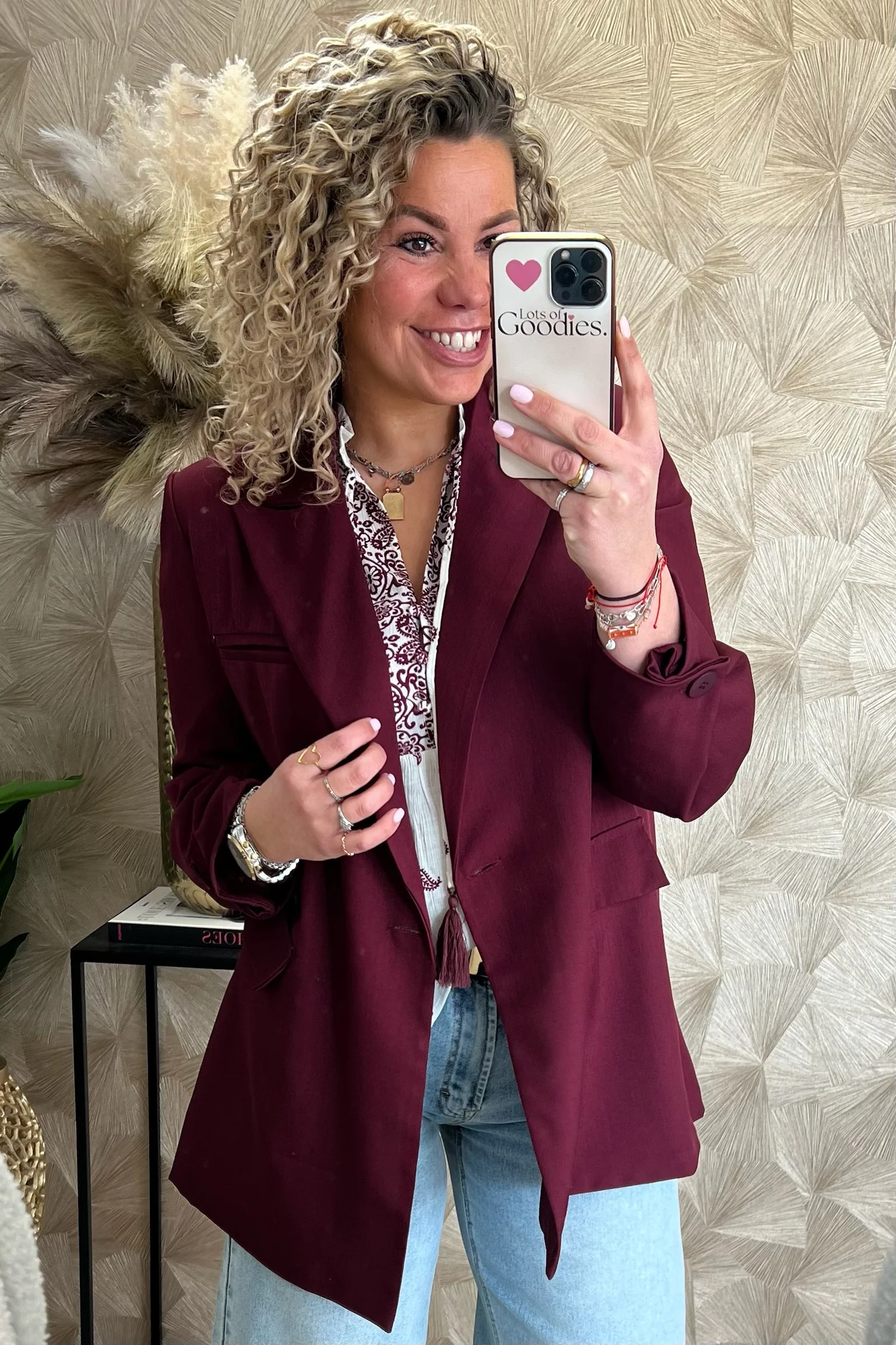 Classy Oversized Coco Blazer - Bordeaux - Image 4