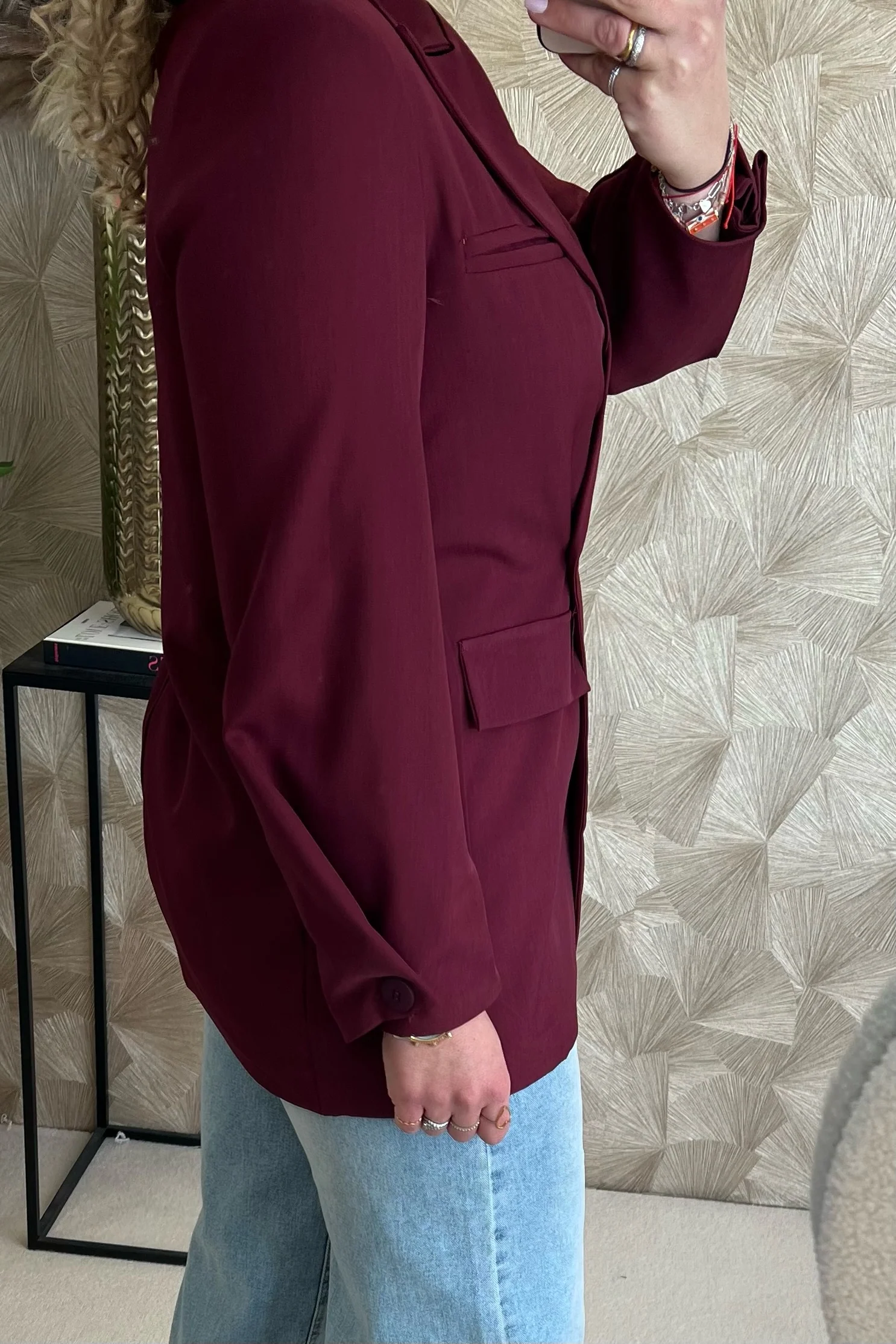 Classy Oversized Coco Blazer - Bordeaux - Image 7