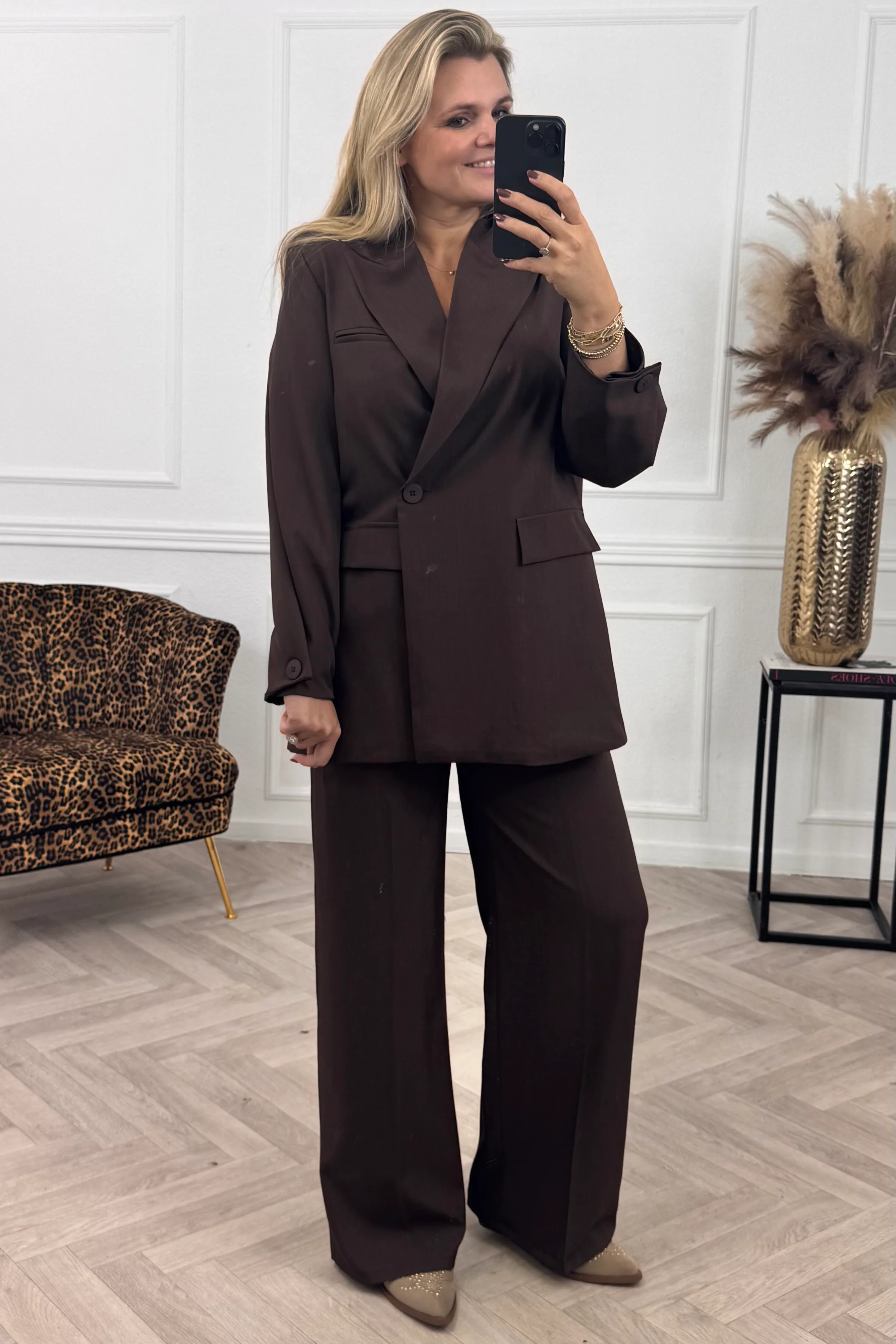 Classy Oversized Coco Blazer - Brown - Image 2