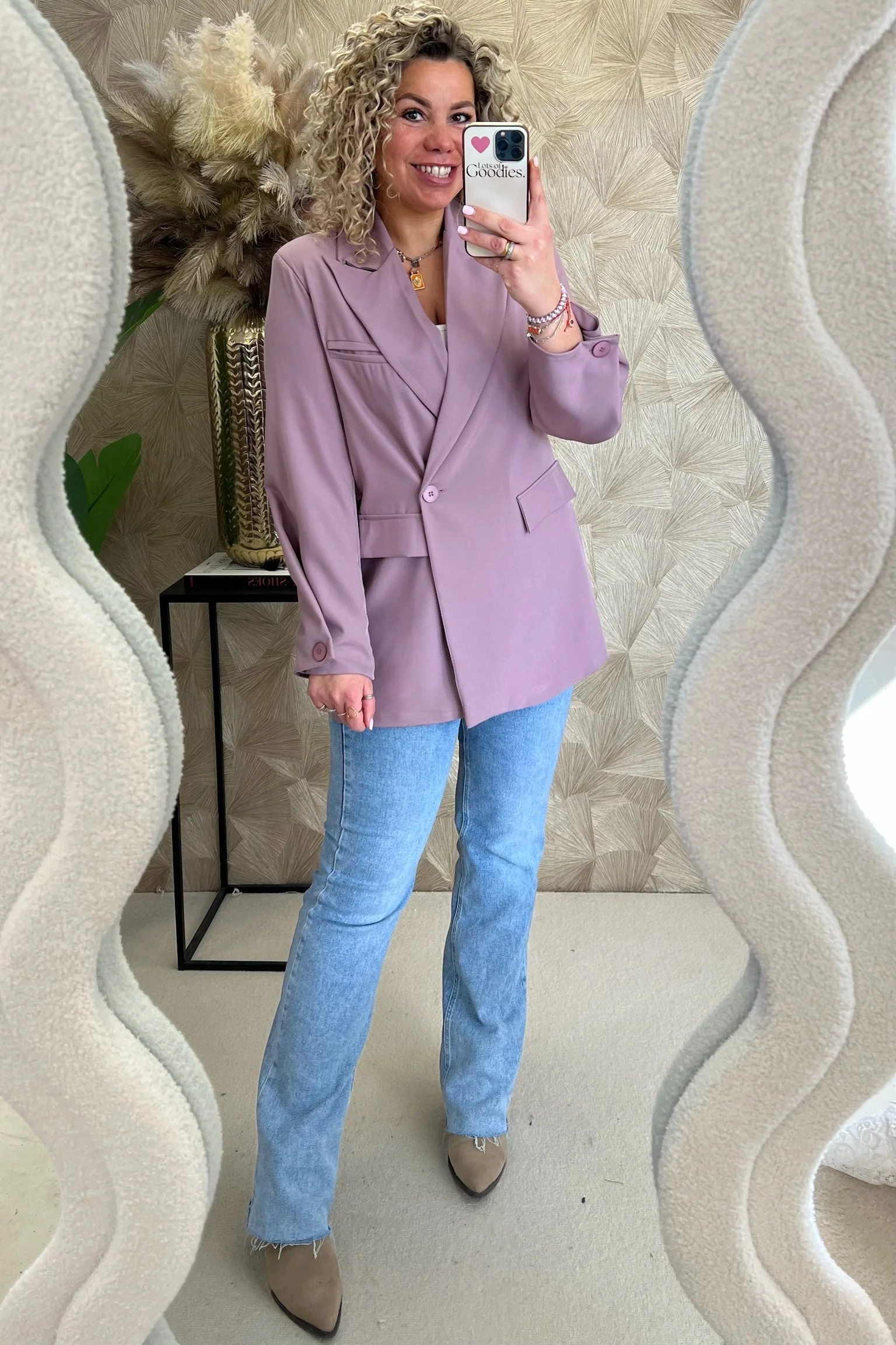 Classy Oversized Coco Blazer - Mauve - Image 2
