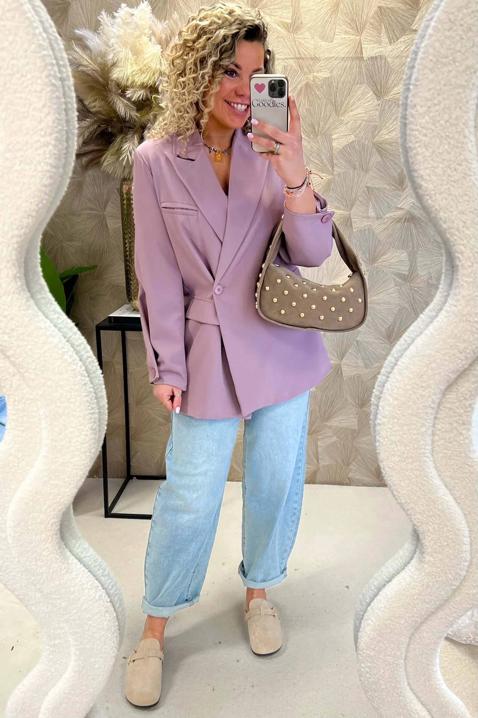 Classy Oversized Coco Blazer - Mauve - Image 3
