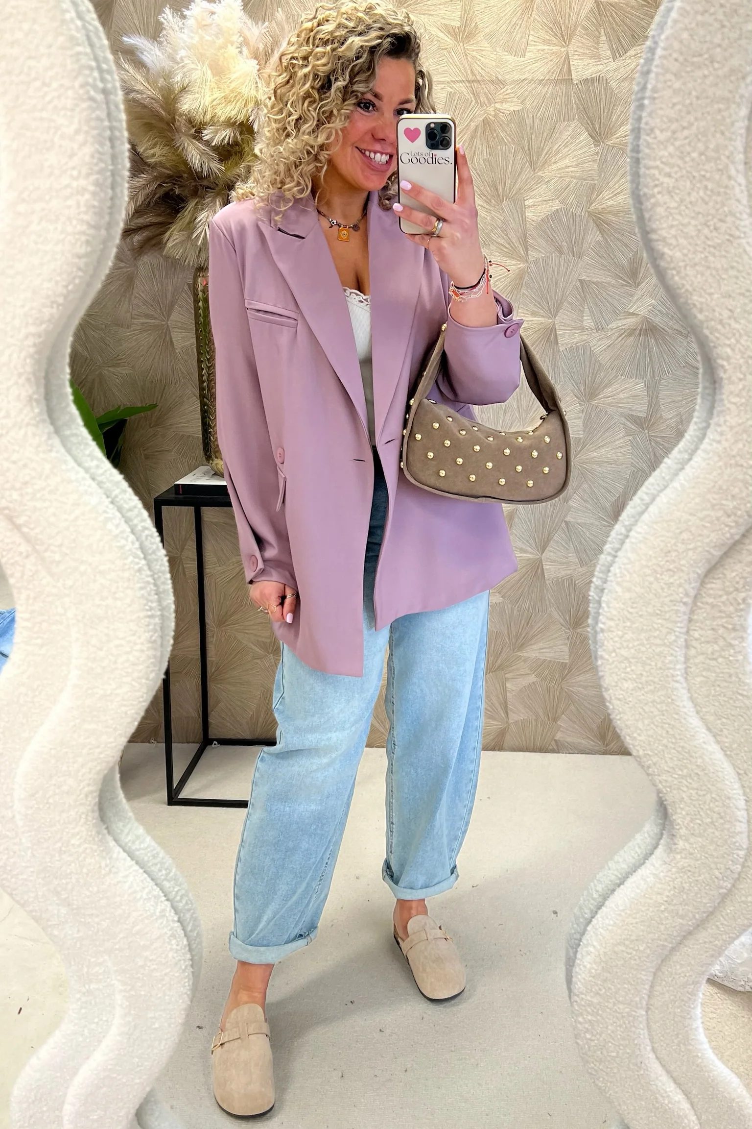 Classy Oversized Coco Blazer - Mauve - Image 5