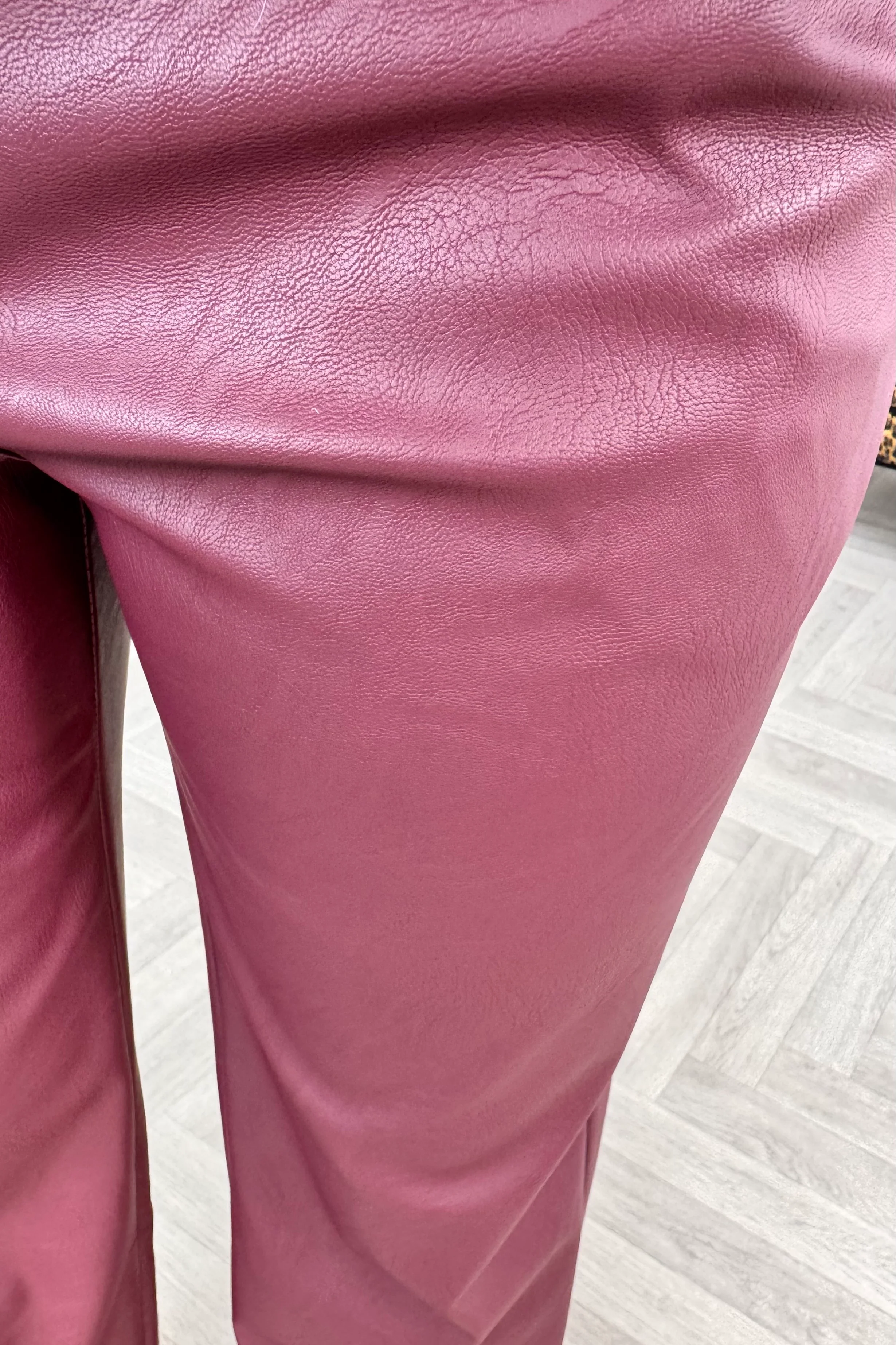 Classy Skye Leather Pants - Bordeaux - Image 2
