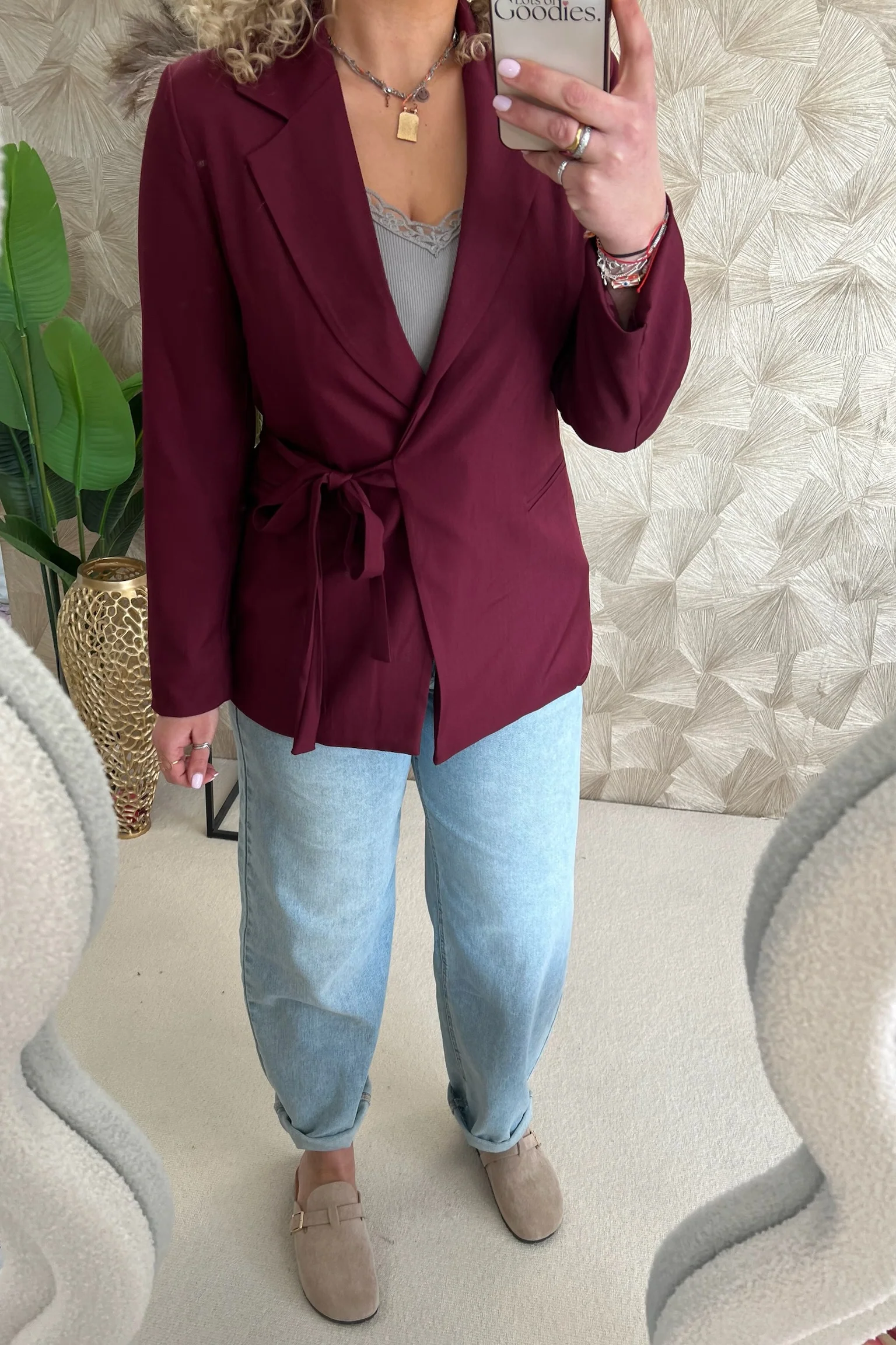 Classy Strik Coco Blazer - Bordeaux - Image 2