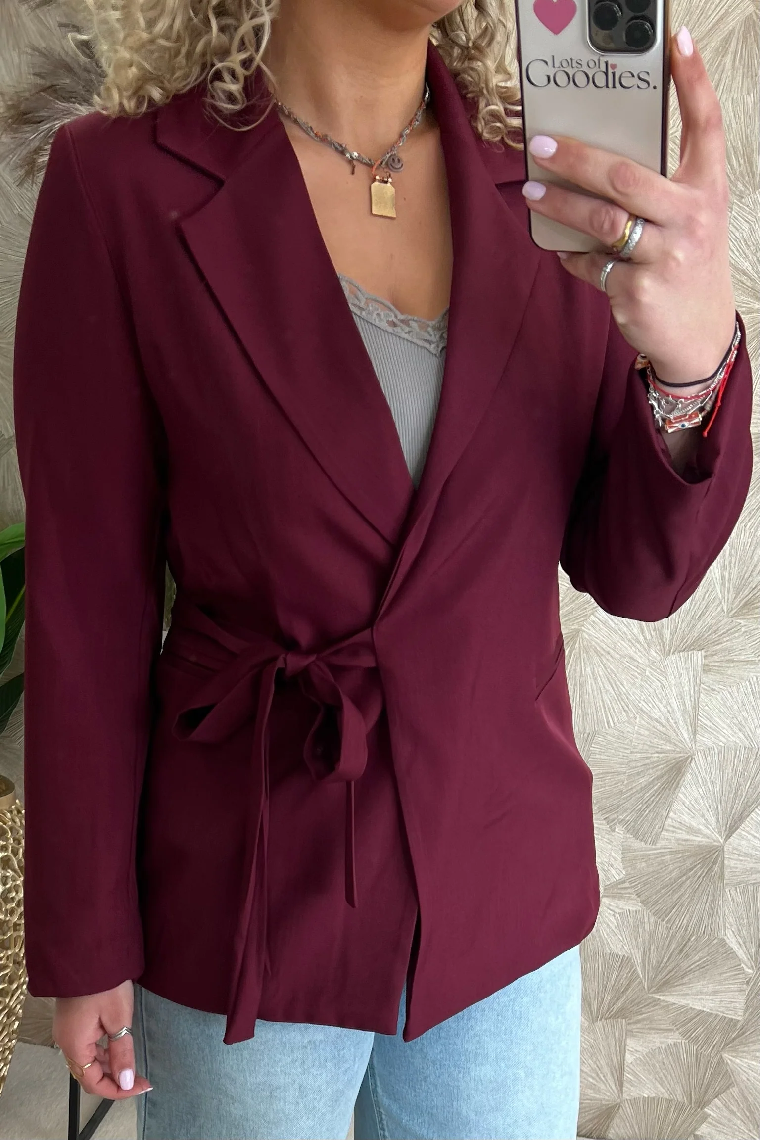 Classy Strik Coco Blazer - Bordeaux - Image 6