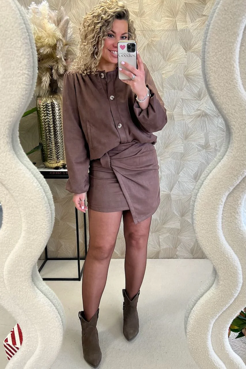 Classy Suedine Spring Set - Brown